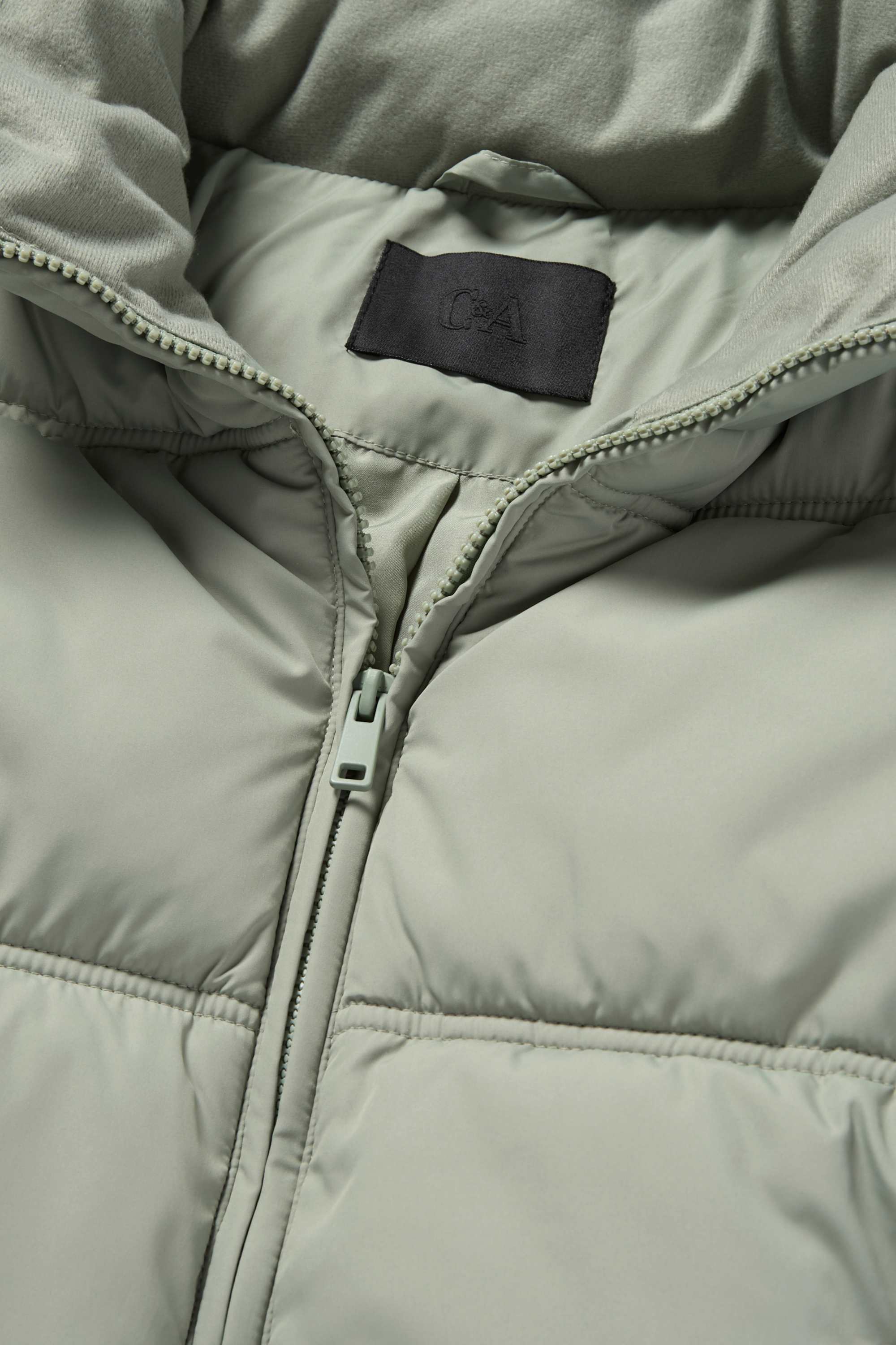 Quilted jacket light green