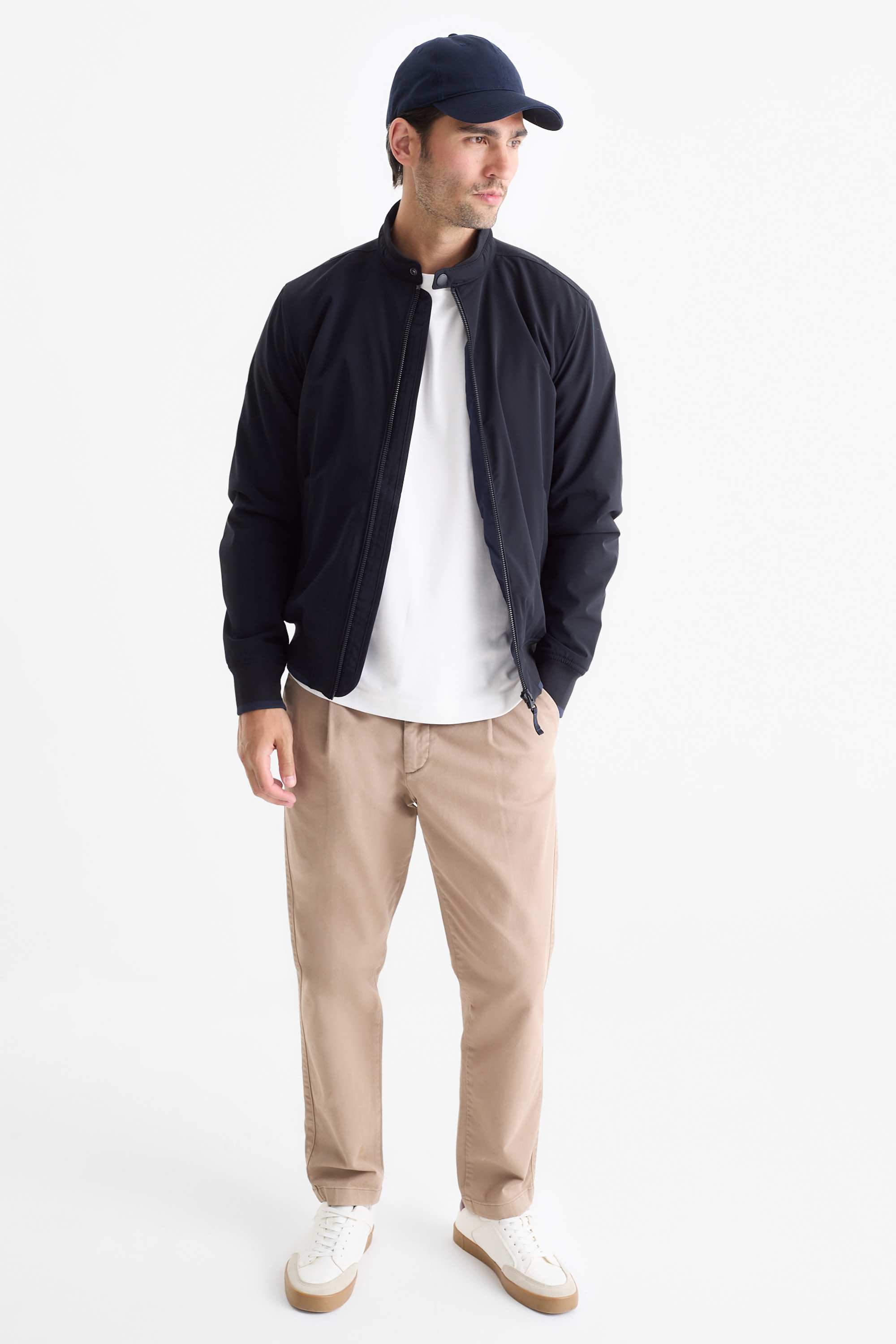 Bomber jacket - lined - water-repellent dark blue