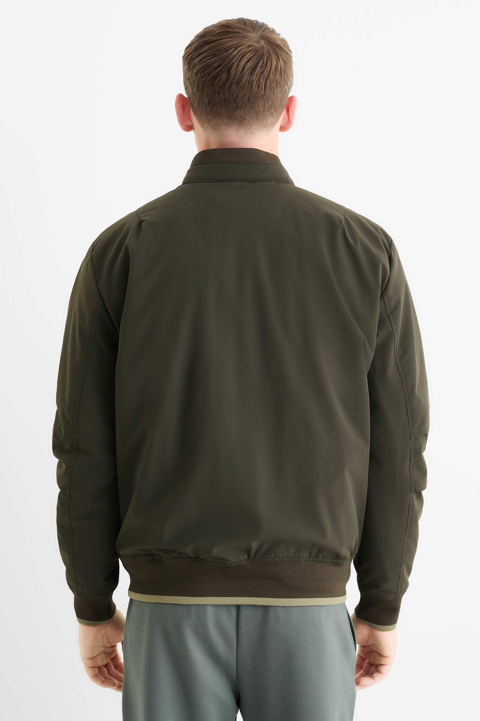 Bomber jacket - lined - water-repellent dark green
