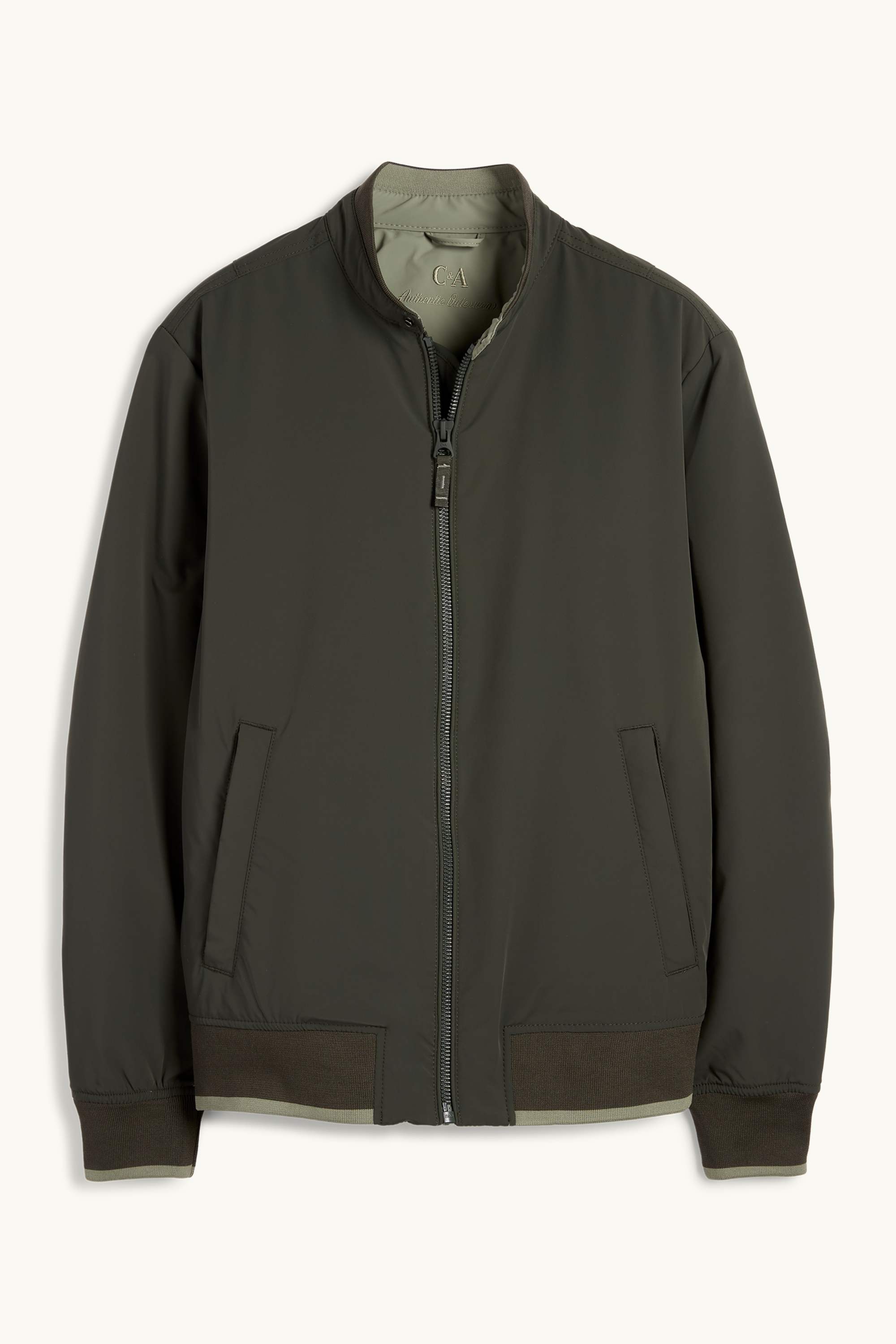 Bomber jacket - lined - water-repellent dark green