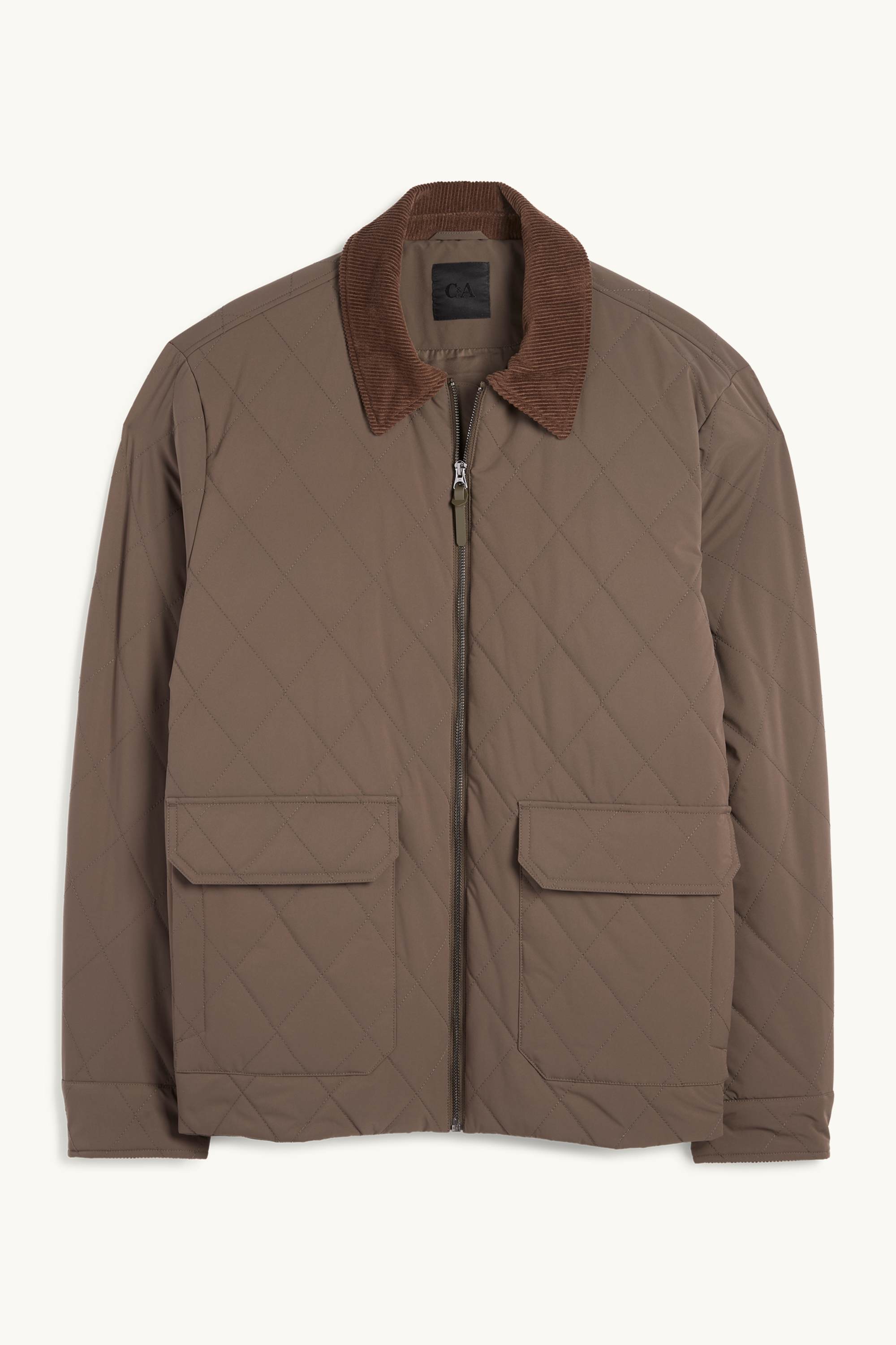 Quilted jacket dark brown (1)