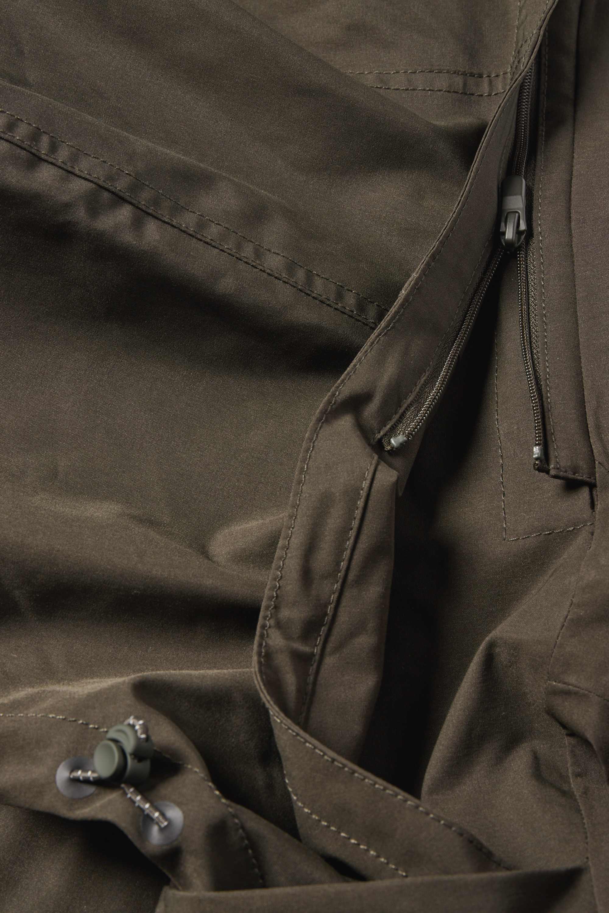 Jacket with hood - lined - waterproof khaki
