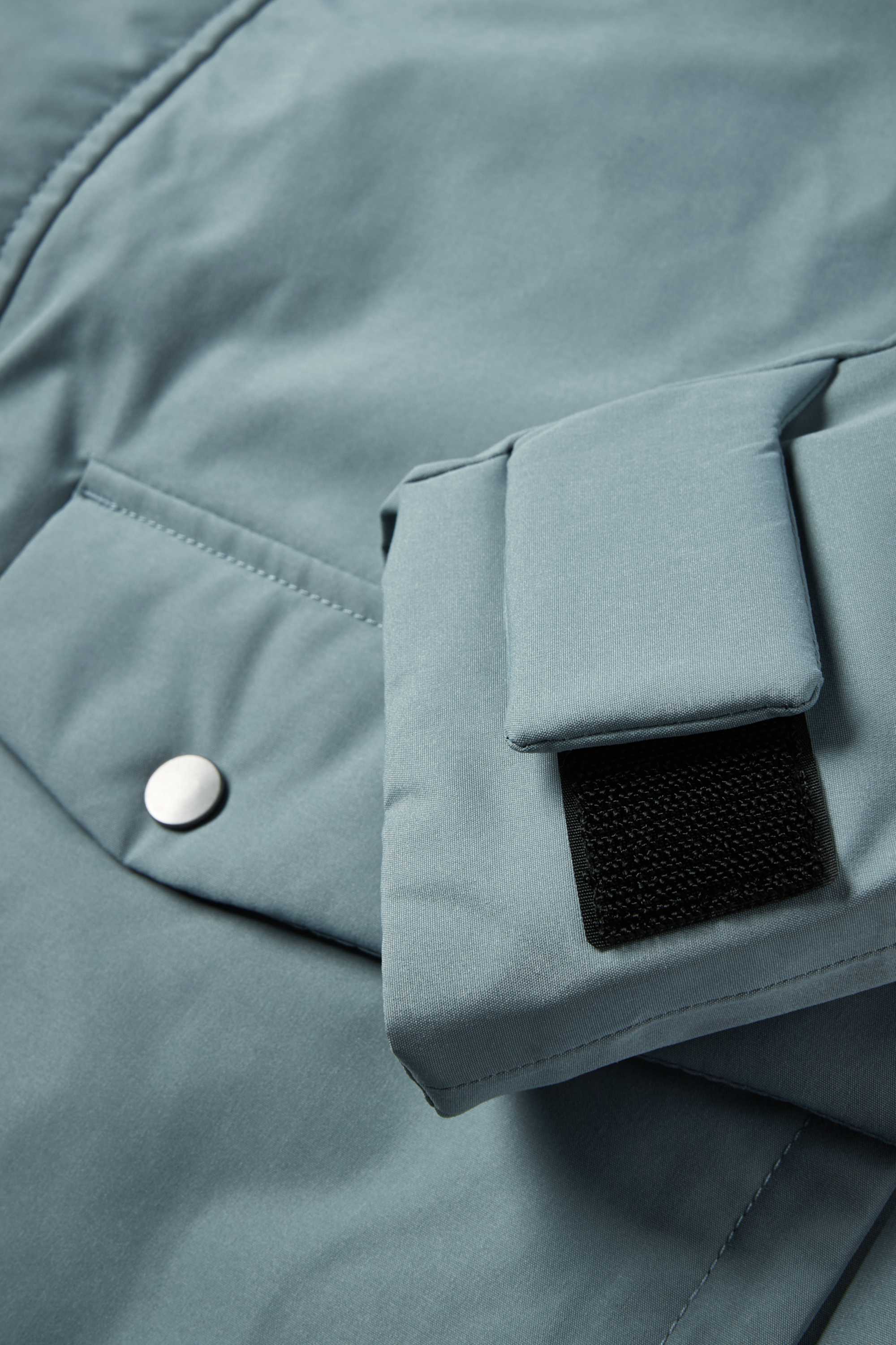 Jacket with hood - lined - waterproof light blue
