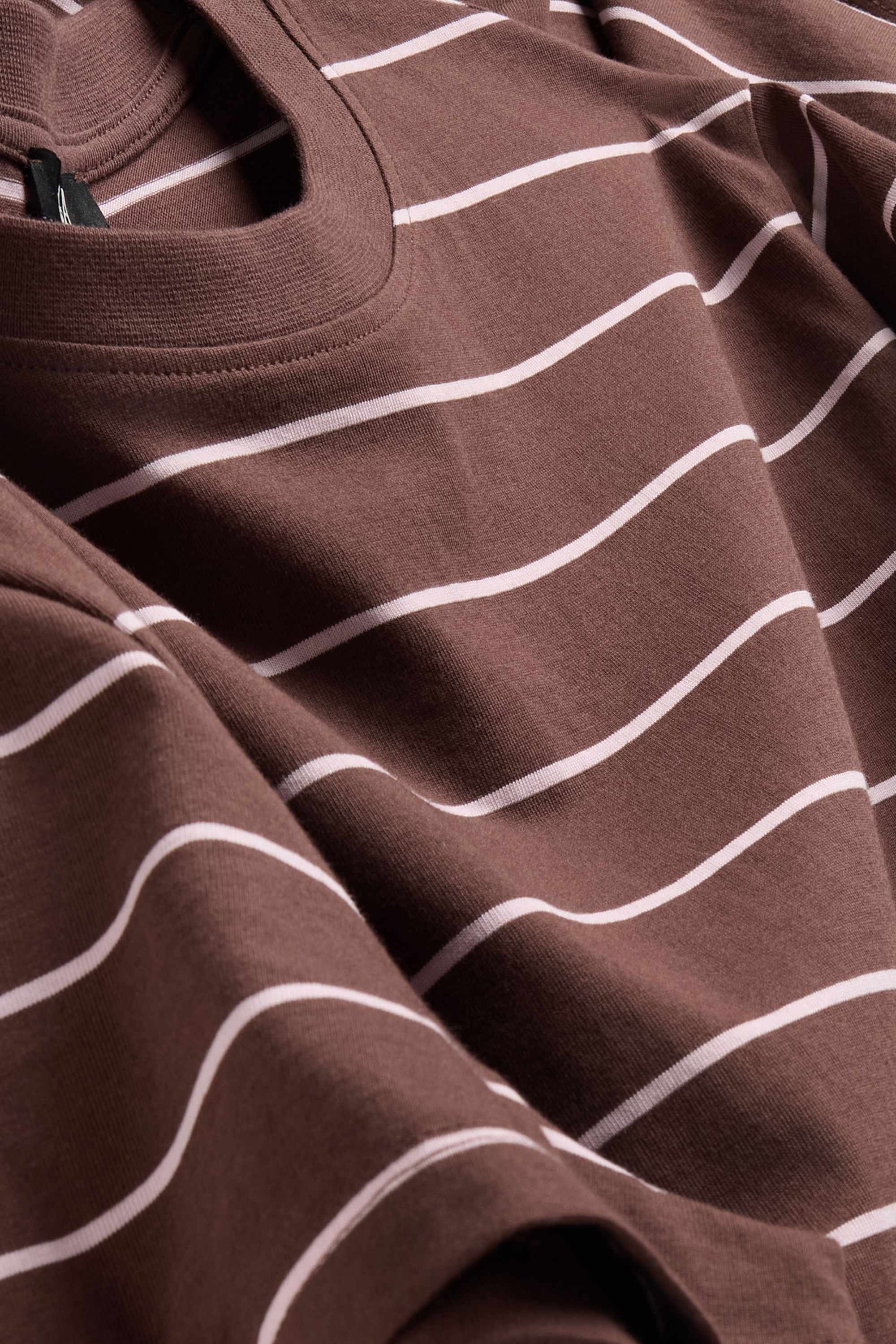 T-shirt dress - striped brown
