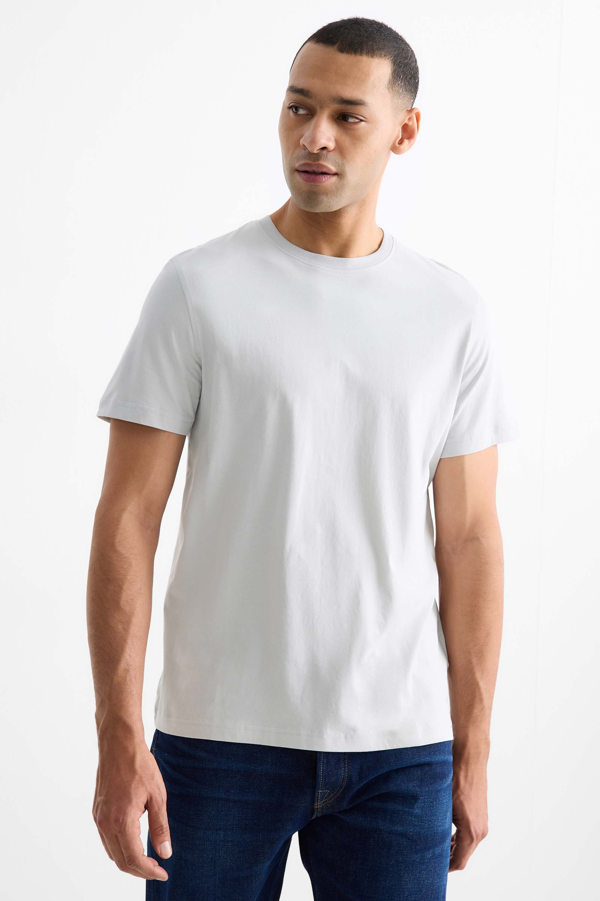 T-shirt - regular fit light gray