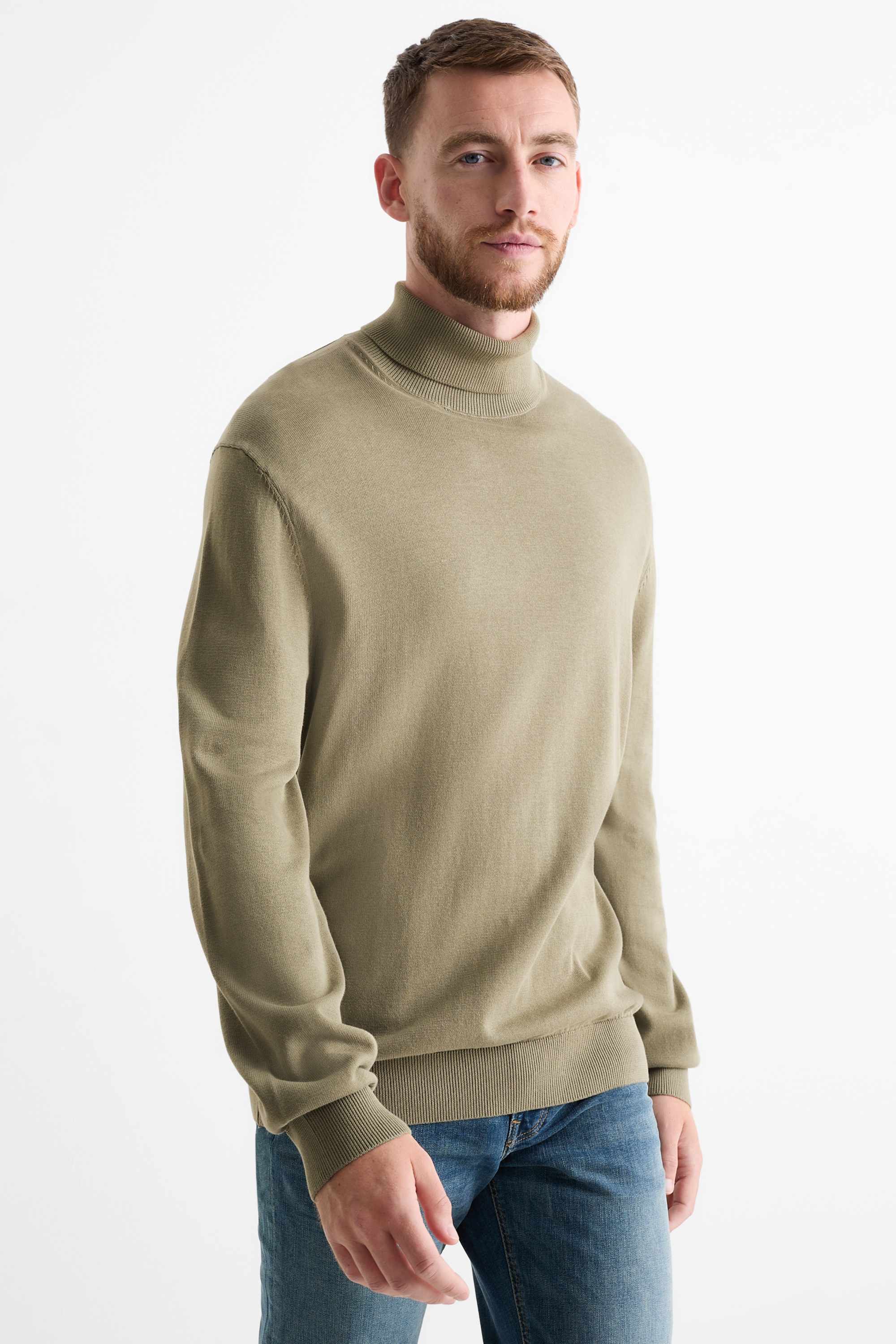 Turtleneck jumper khaki