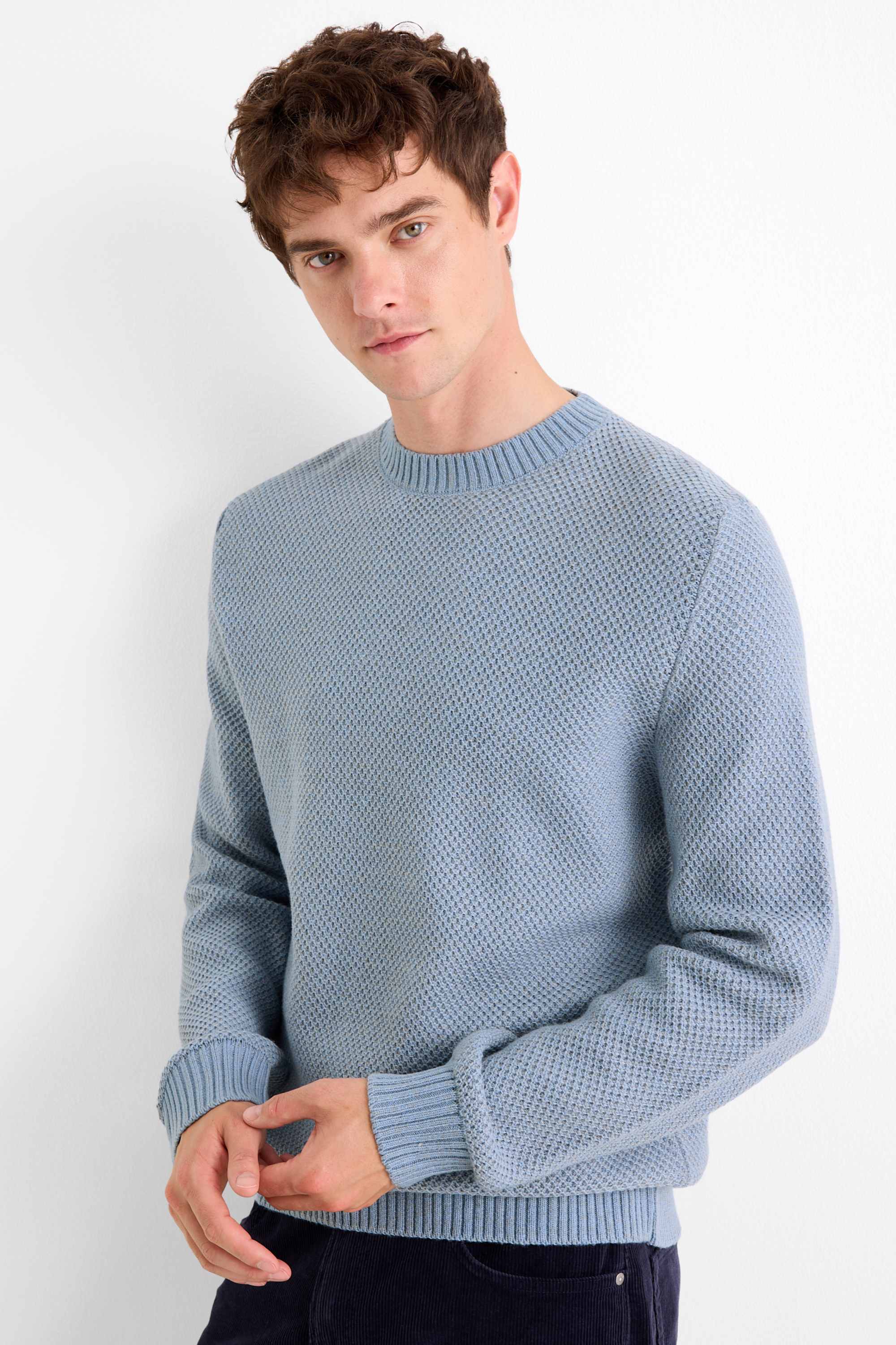 Jumper - textured blue
