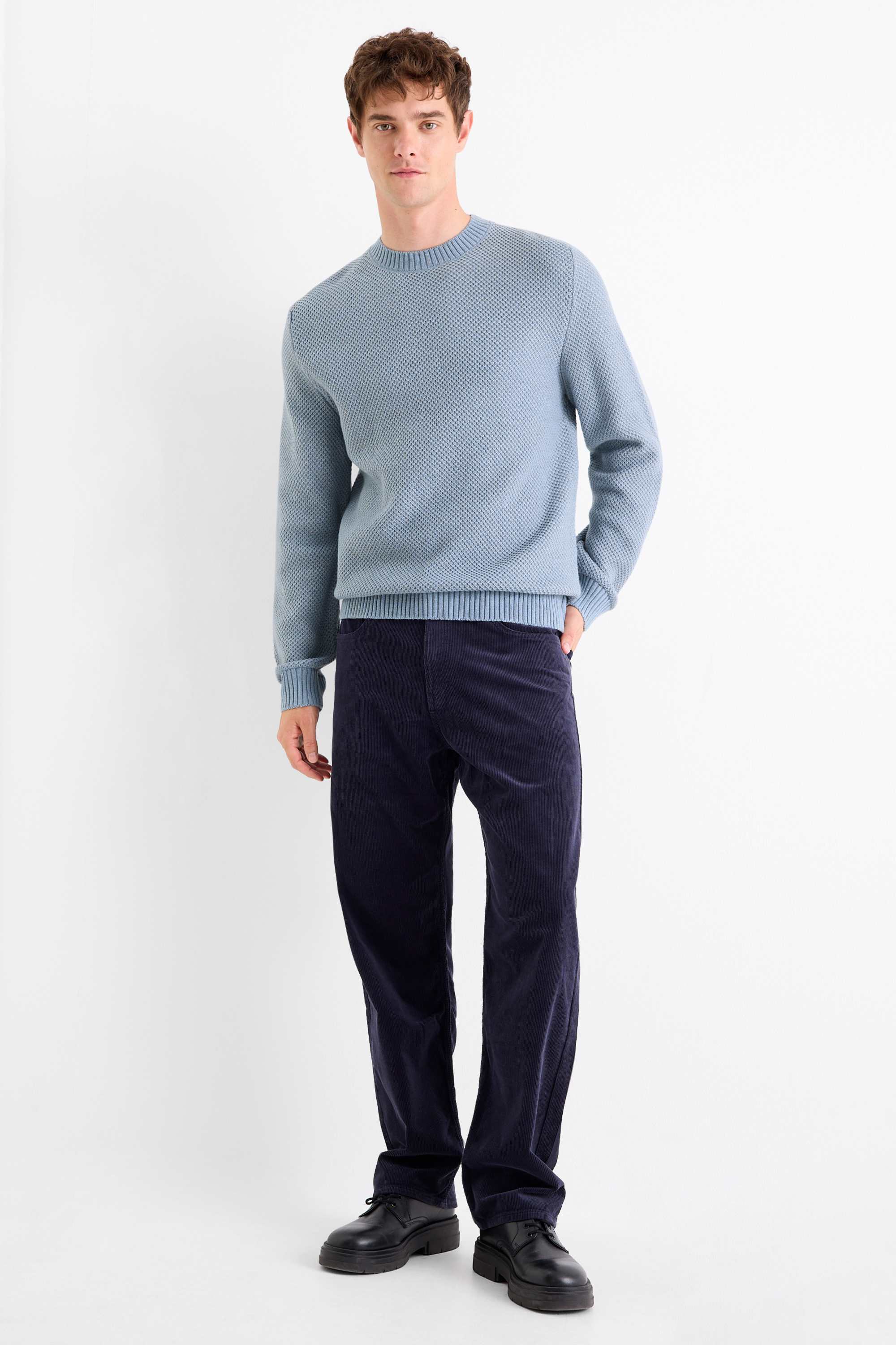 Jumper - textured blue
