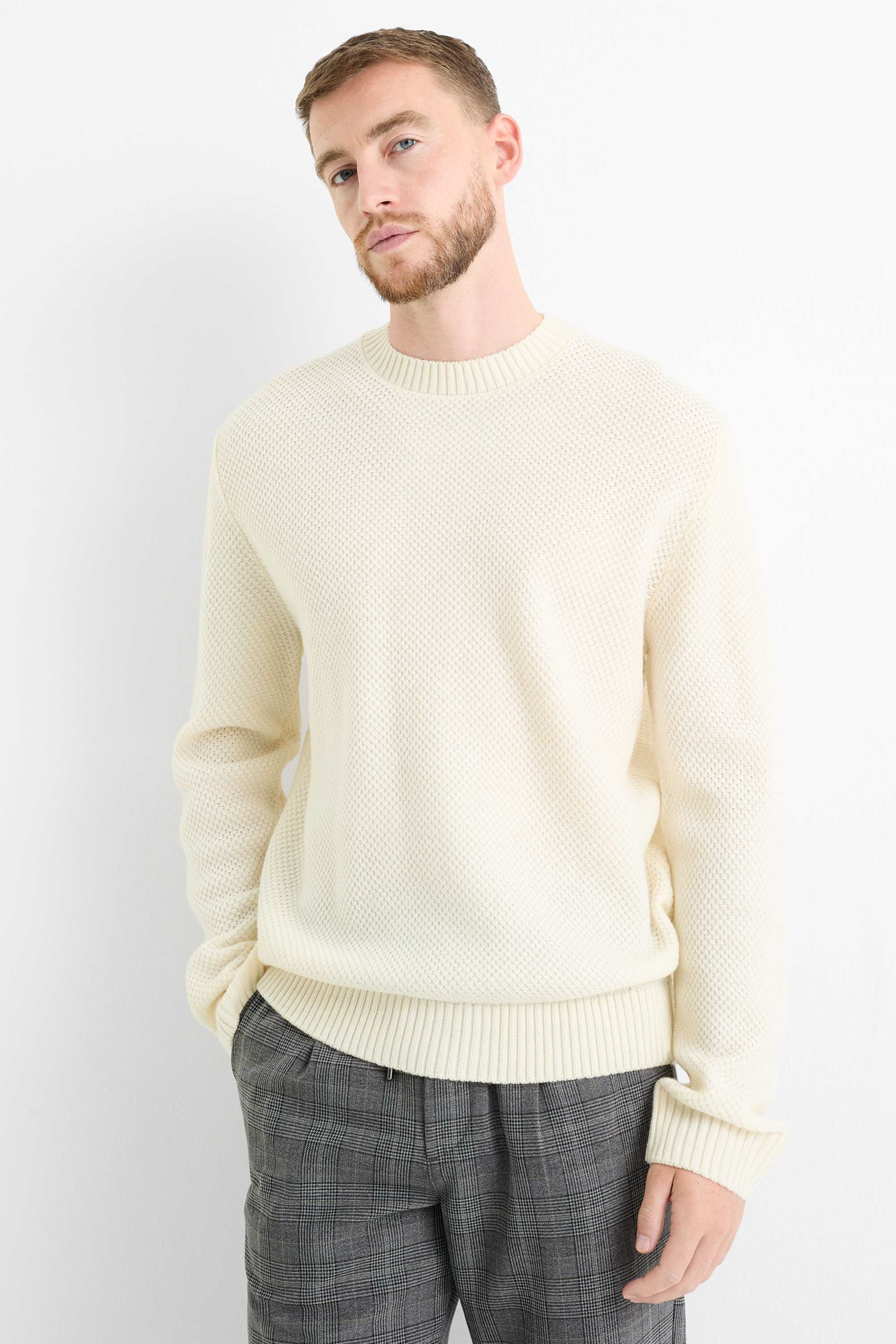 Jumper - textured creme