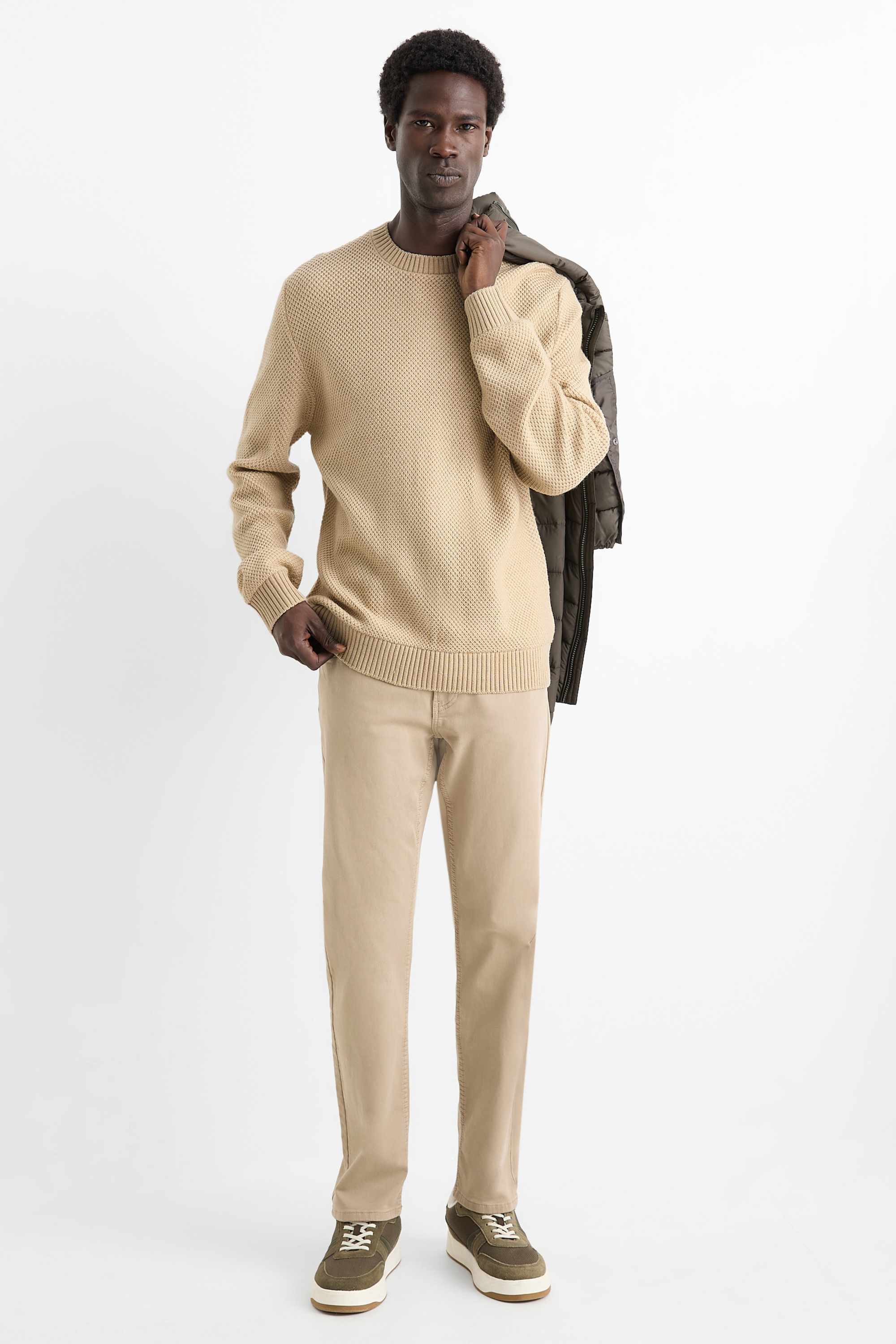 Jumper - textured beige