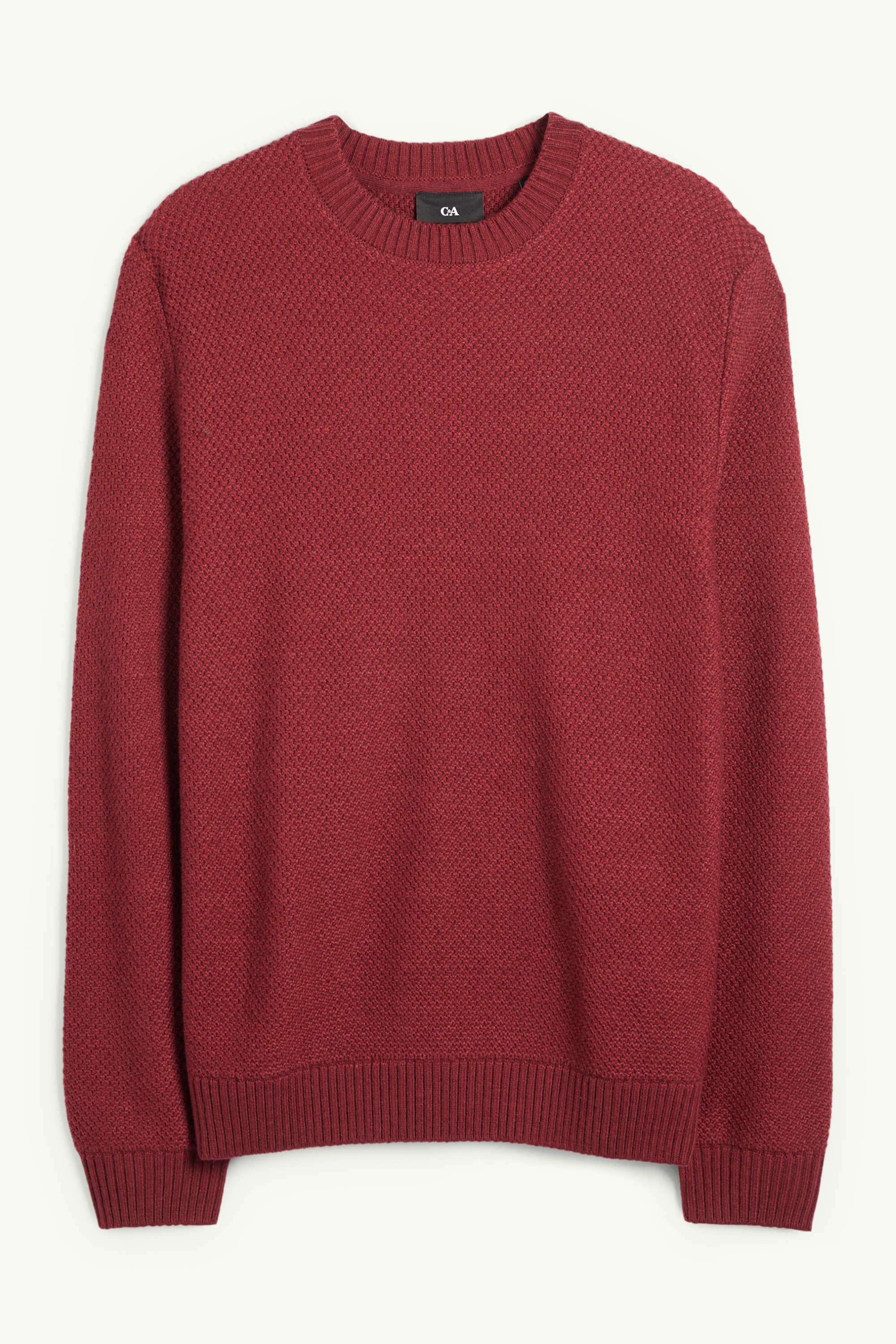 Jumper - textured dark red
