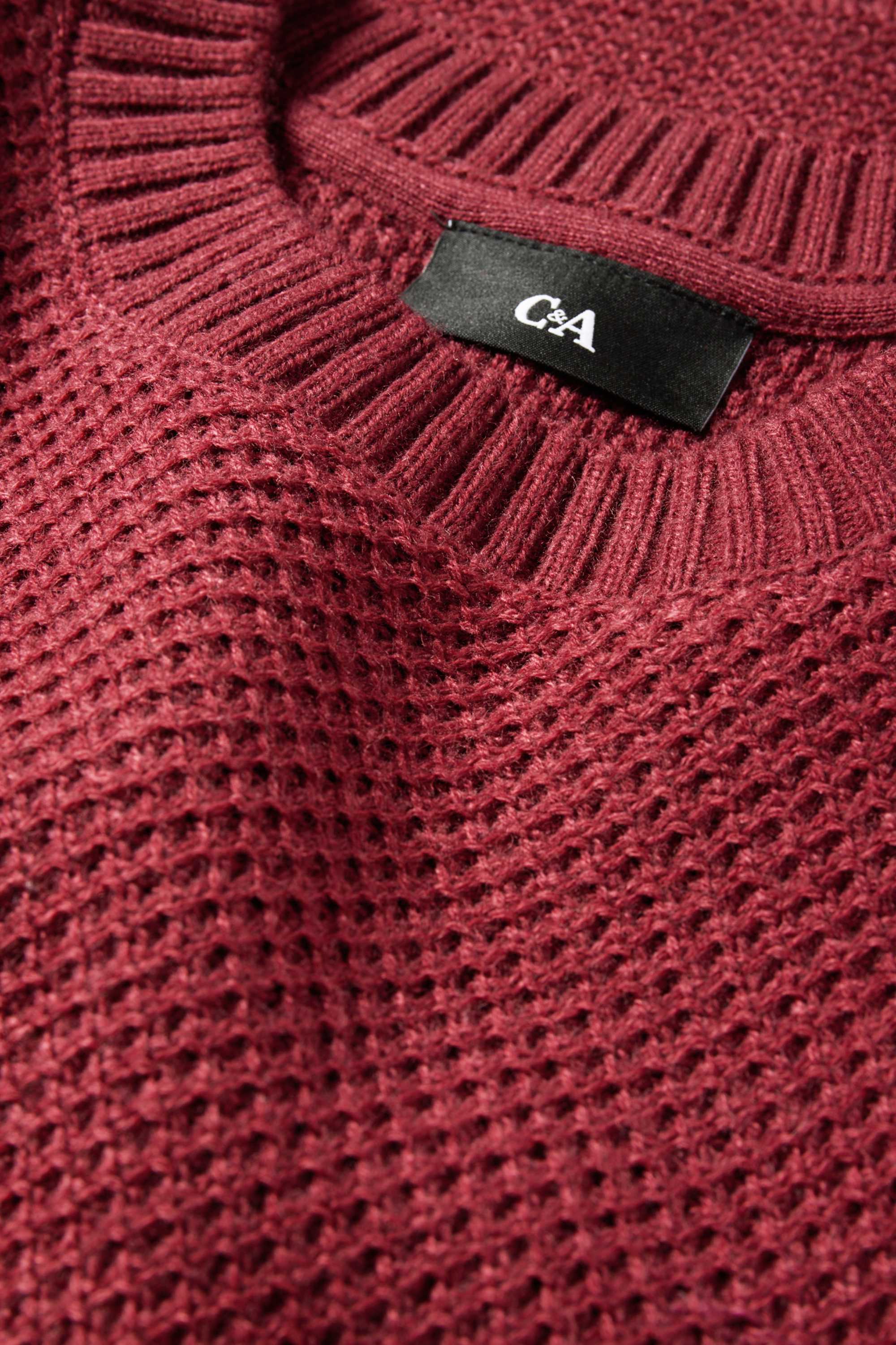Jumper - textured dark red