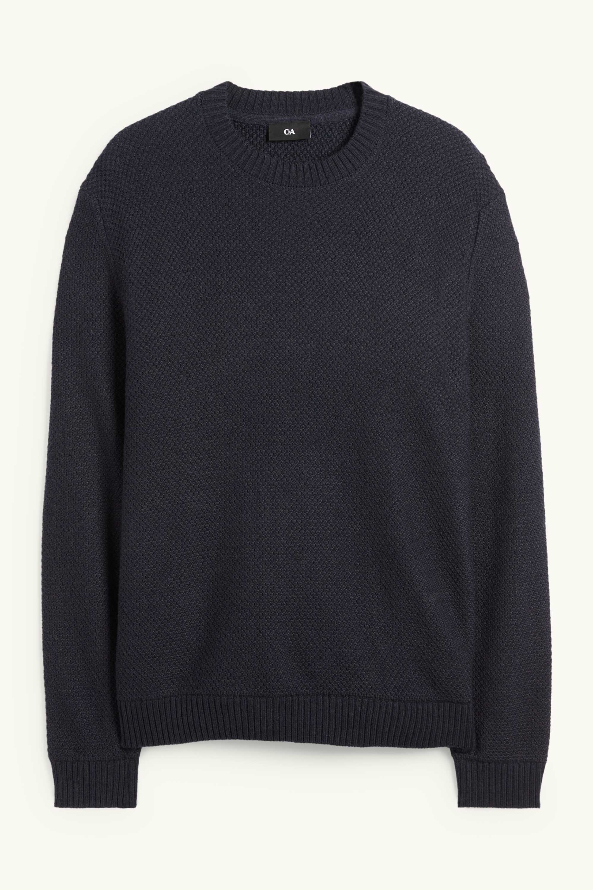Jumper - textured dark blue