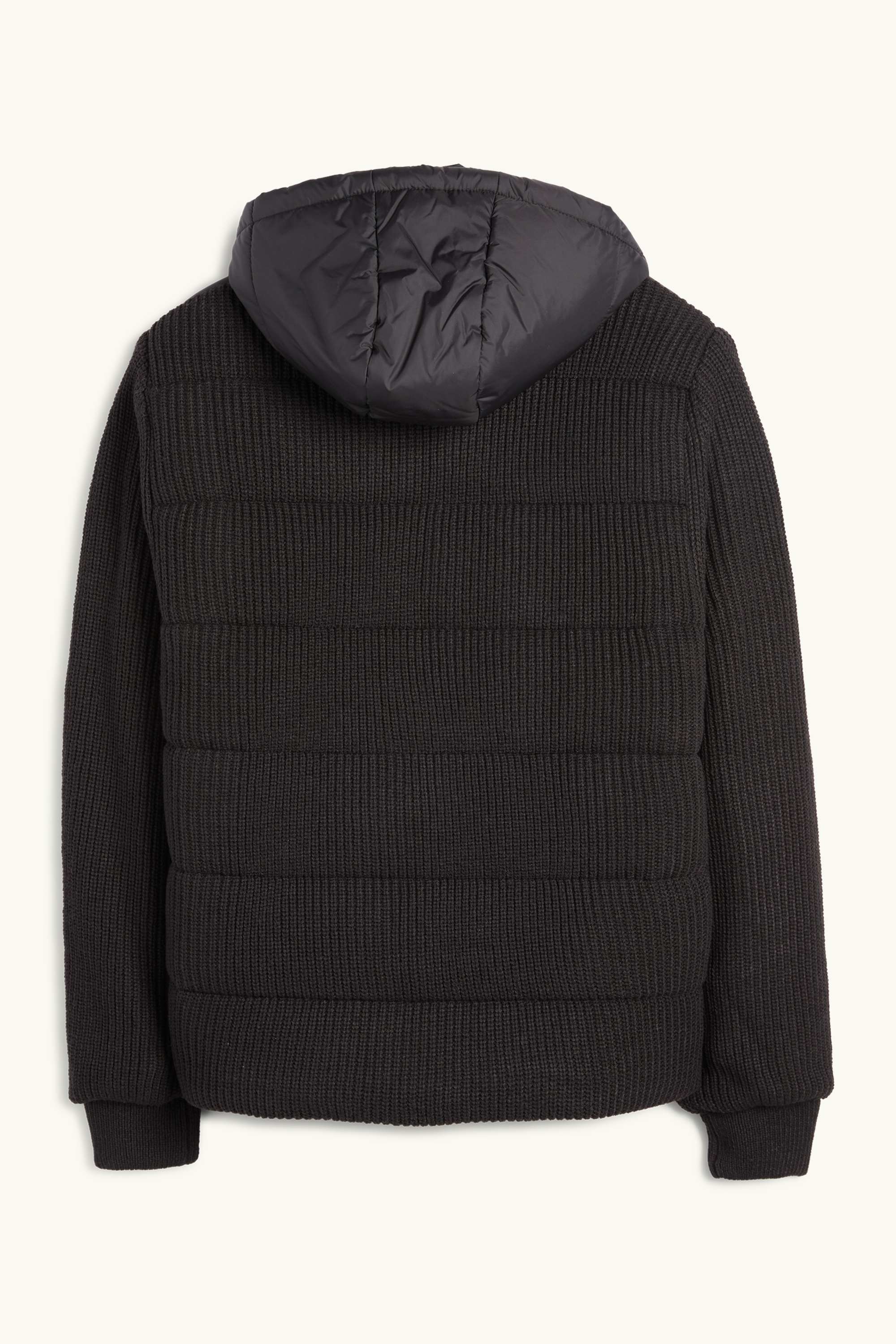 Quilted jacket with hood black