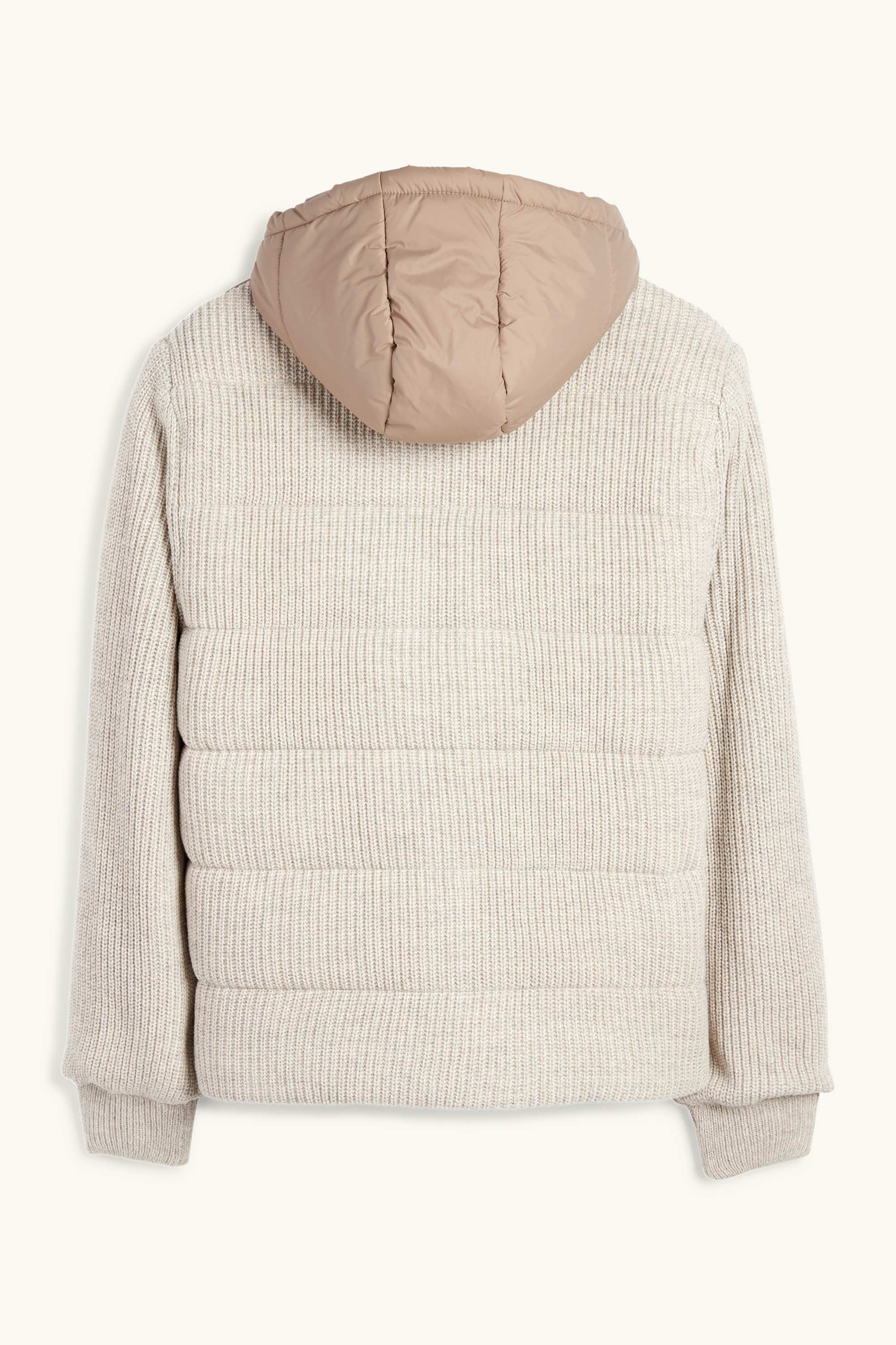 Quilted jacket with hood light beige