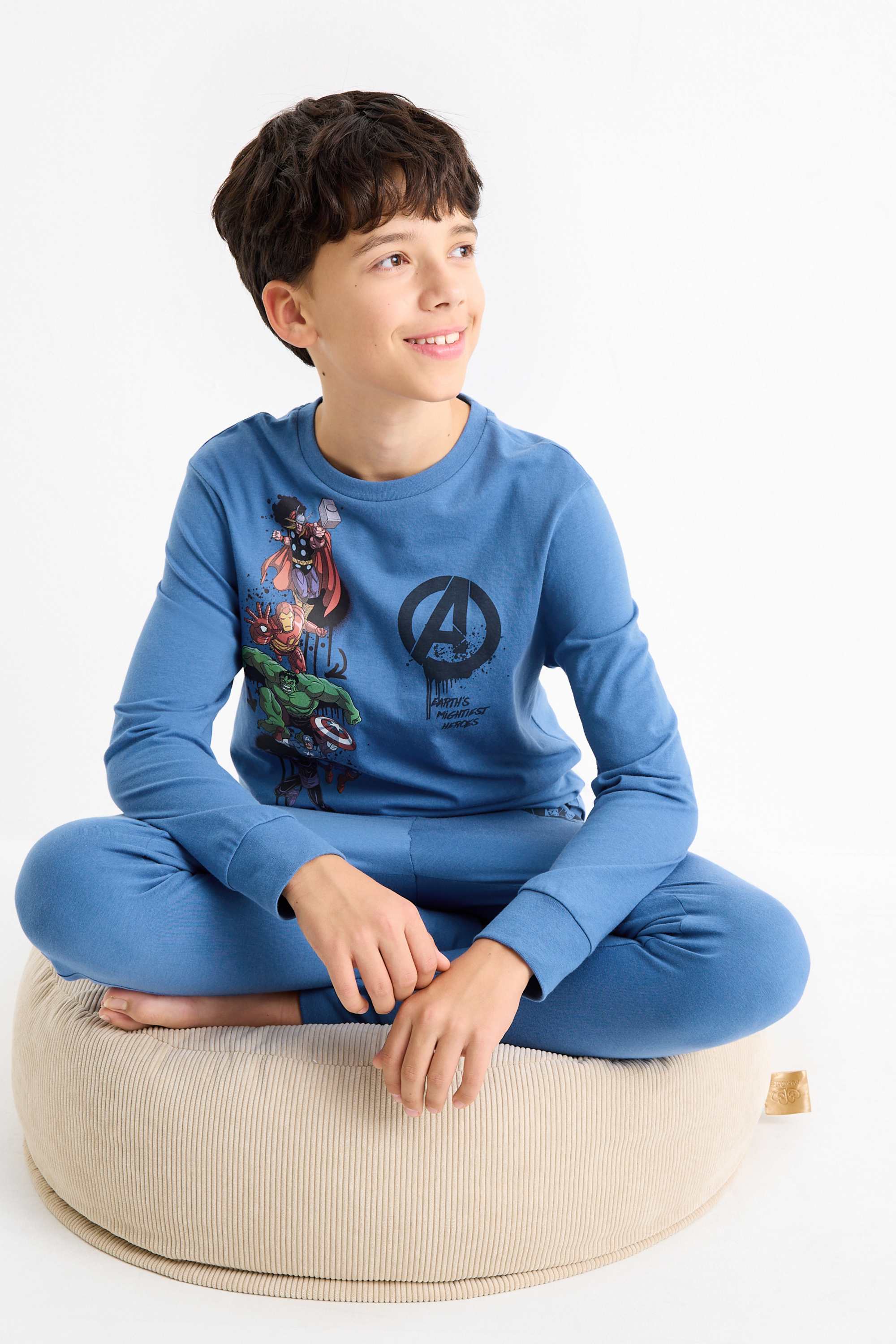 Avengers - set - pyjamas and 3 pairs of boxer shorts - 5 piece blue / dark blue
