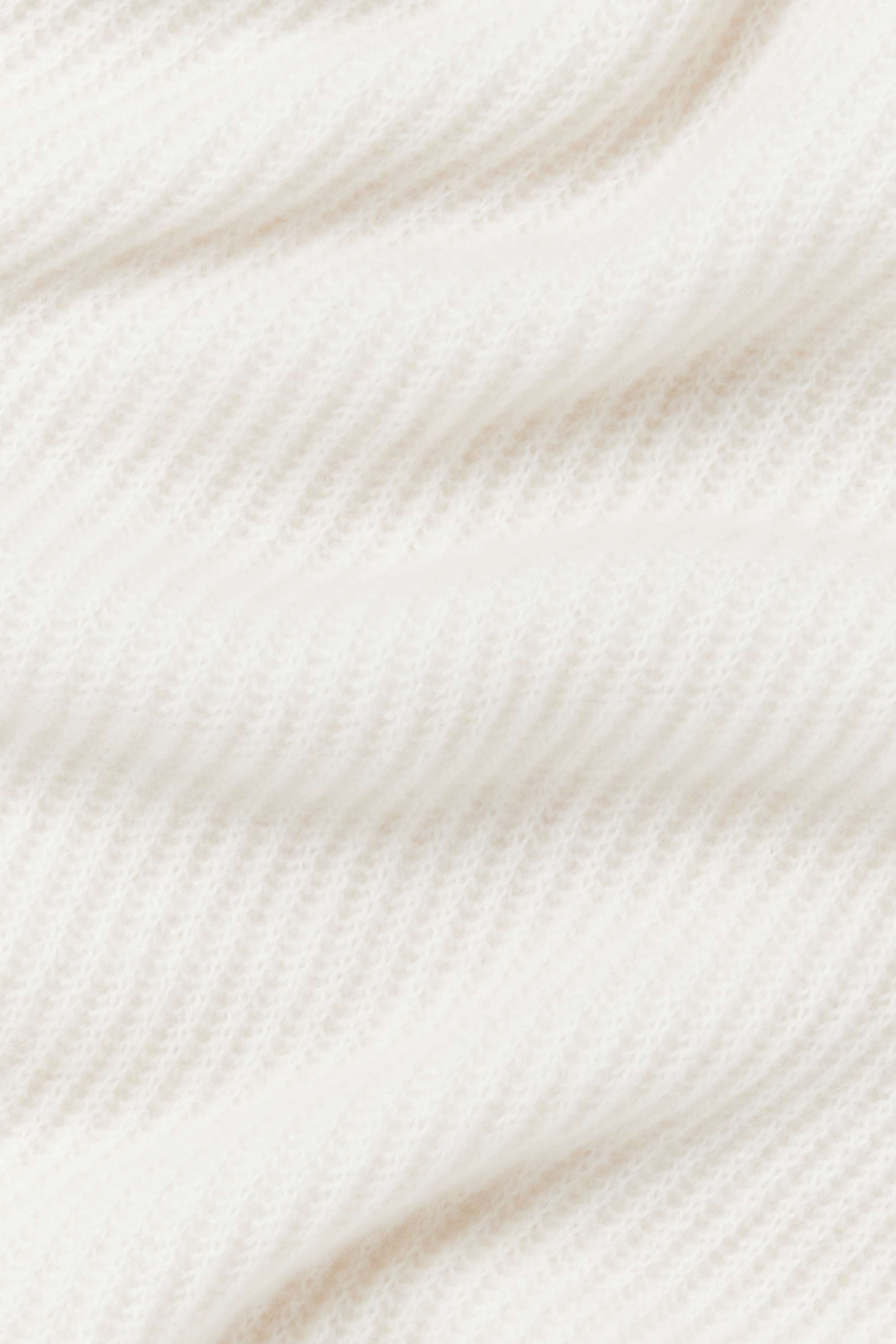 Cashmere scarf - ribbed cremewhite