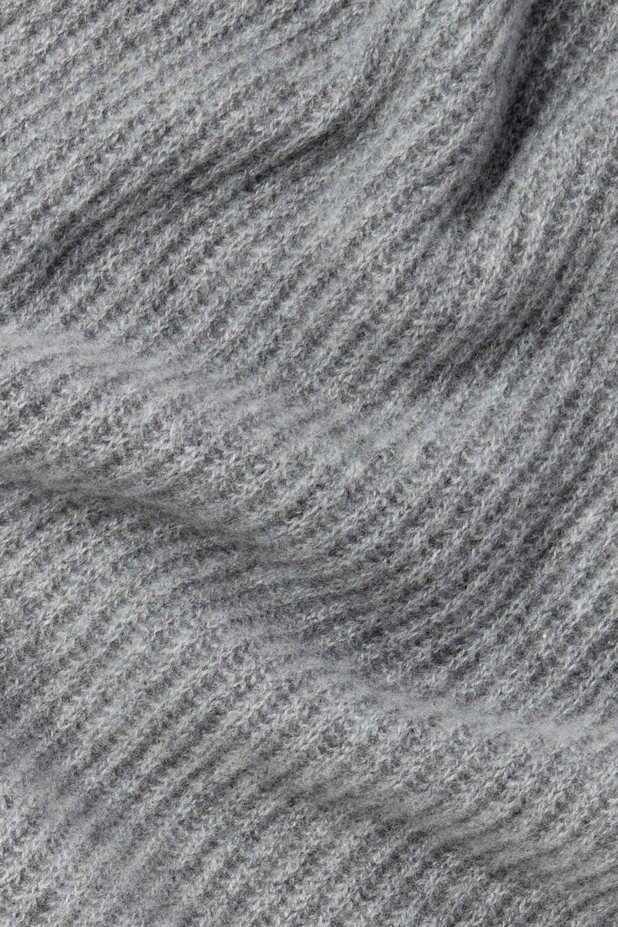 Cashmere scarf - ribbed gray