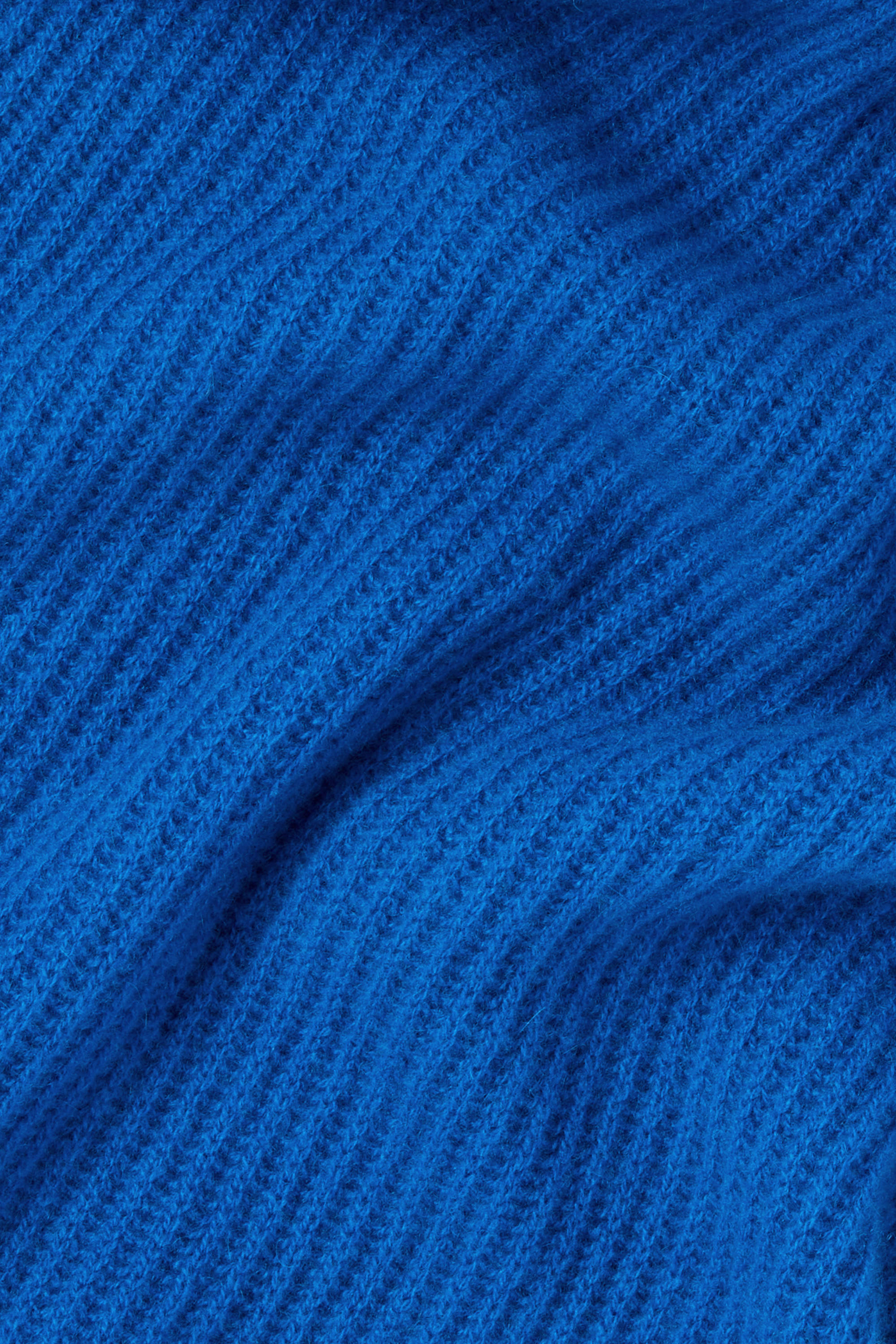 Cashmere scarf - ribbed blue