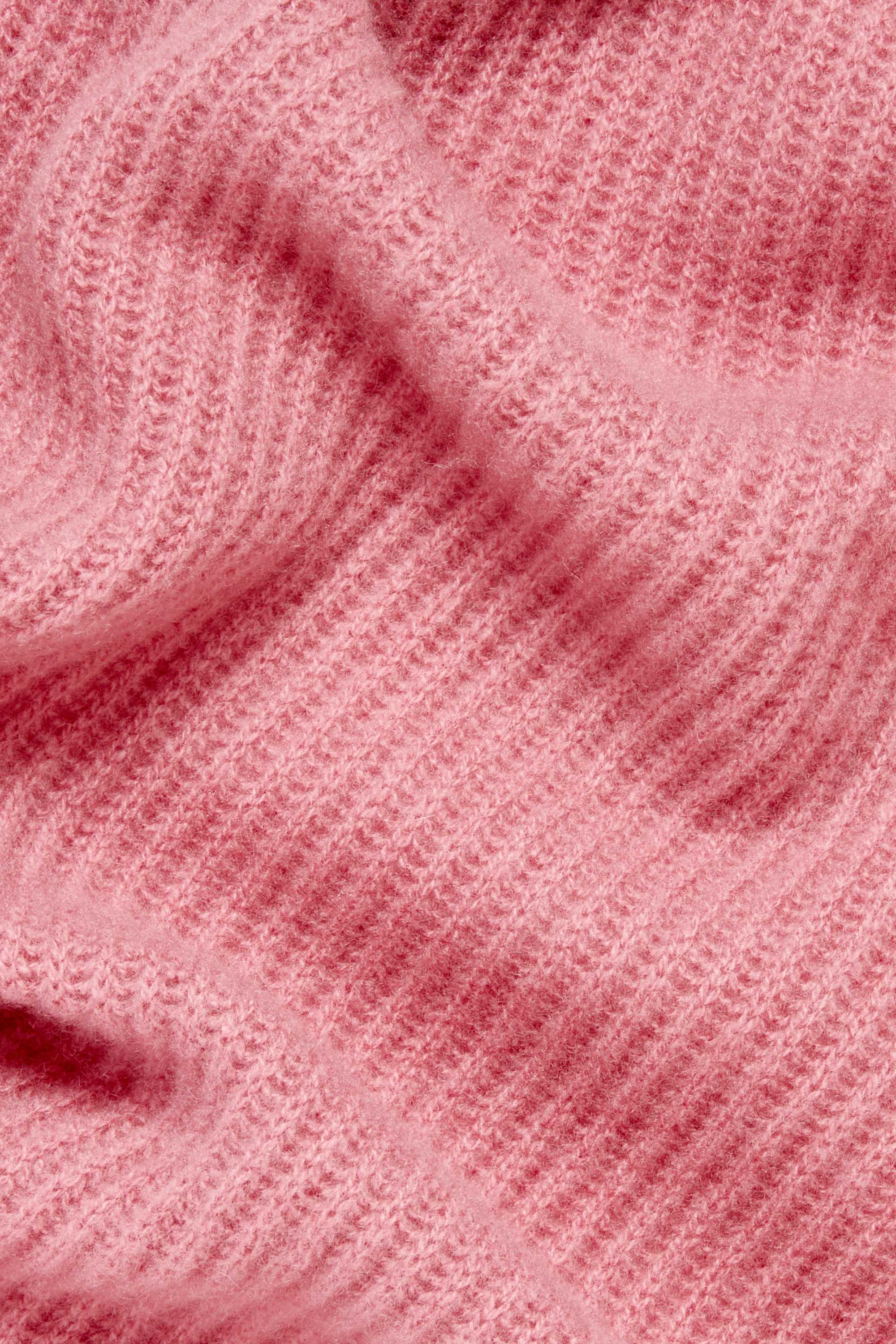 Cashmere scarf - ribbed dark rose