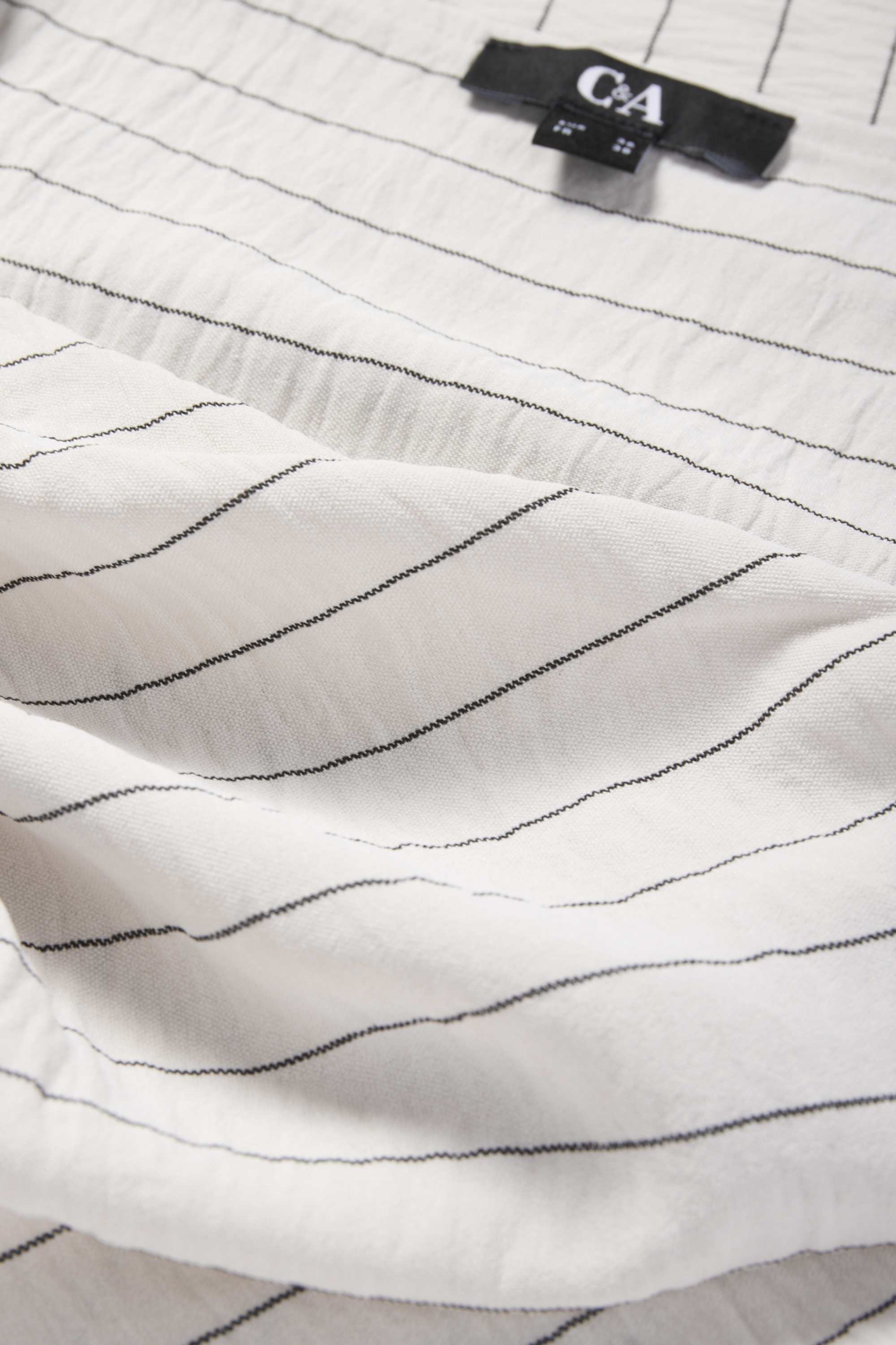 Blouse top - striped black / white