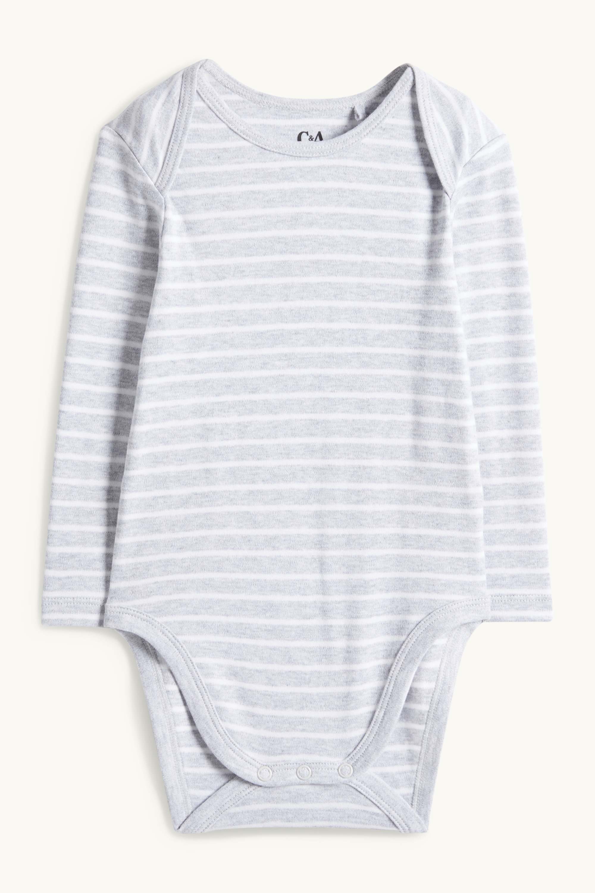 Baby bodysuit - striped light gray