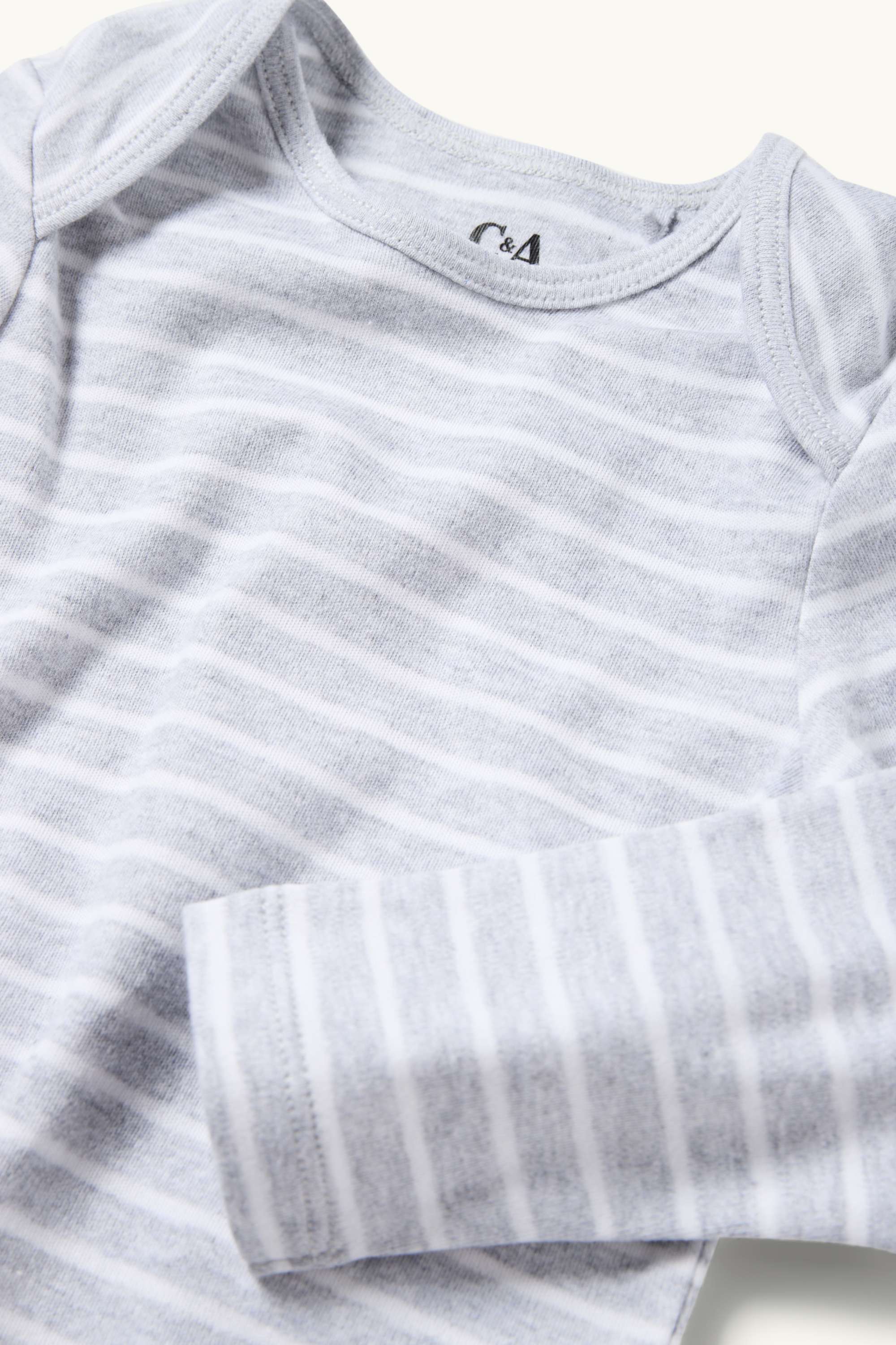 Baby bodysuit - striped light gray