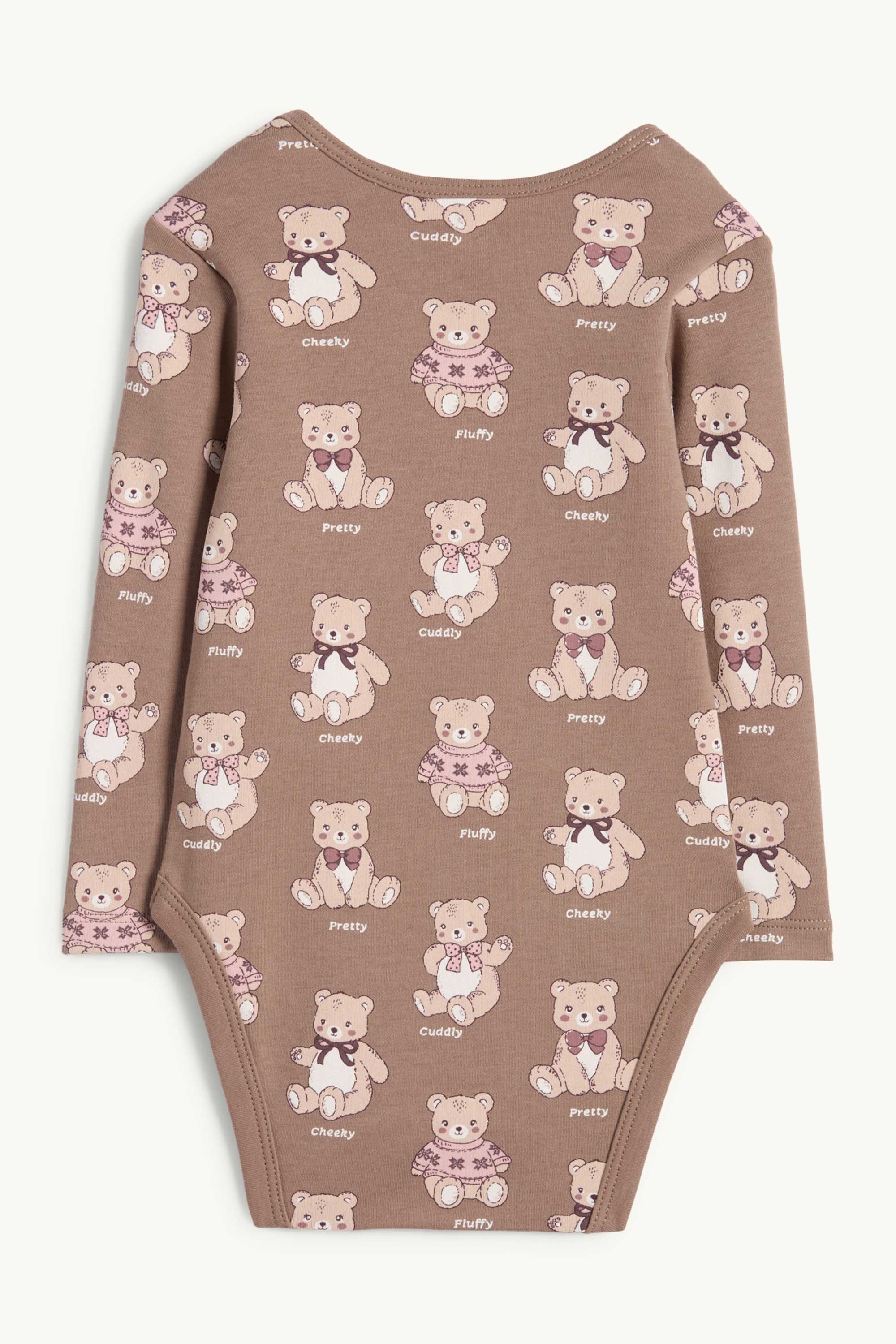 Teddy bear - baby bodysuit brown