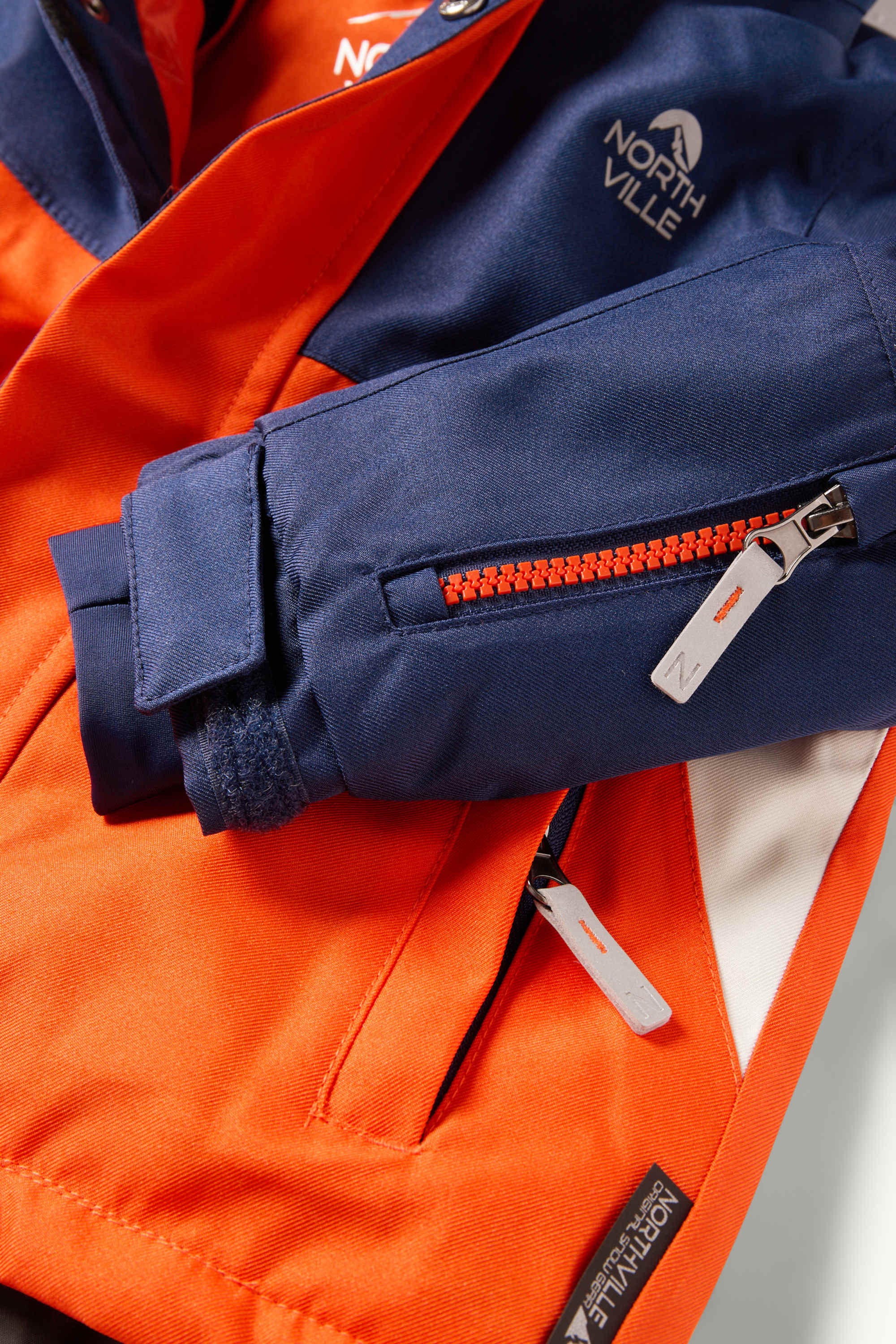 Ski jacket with hood - waterproof orange