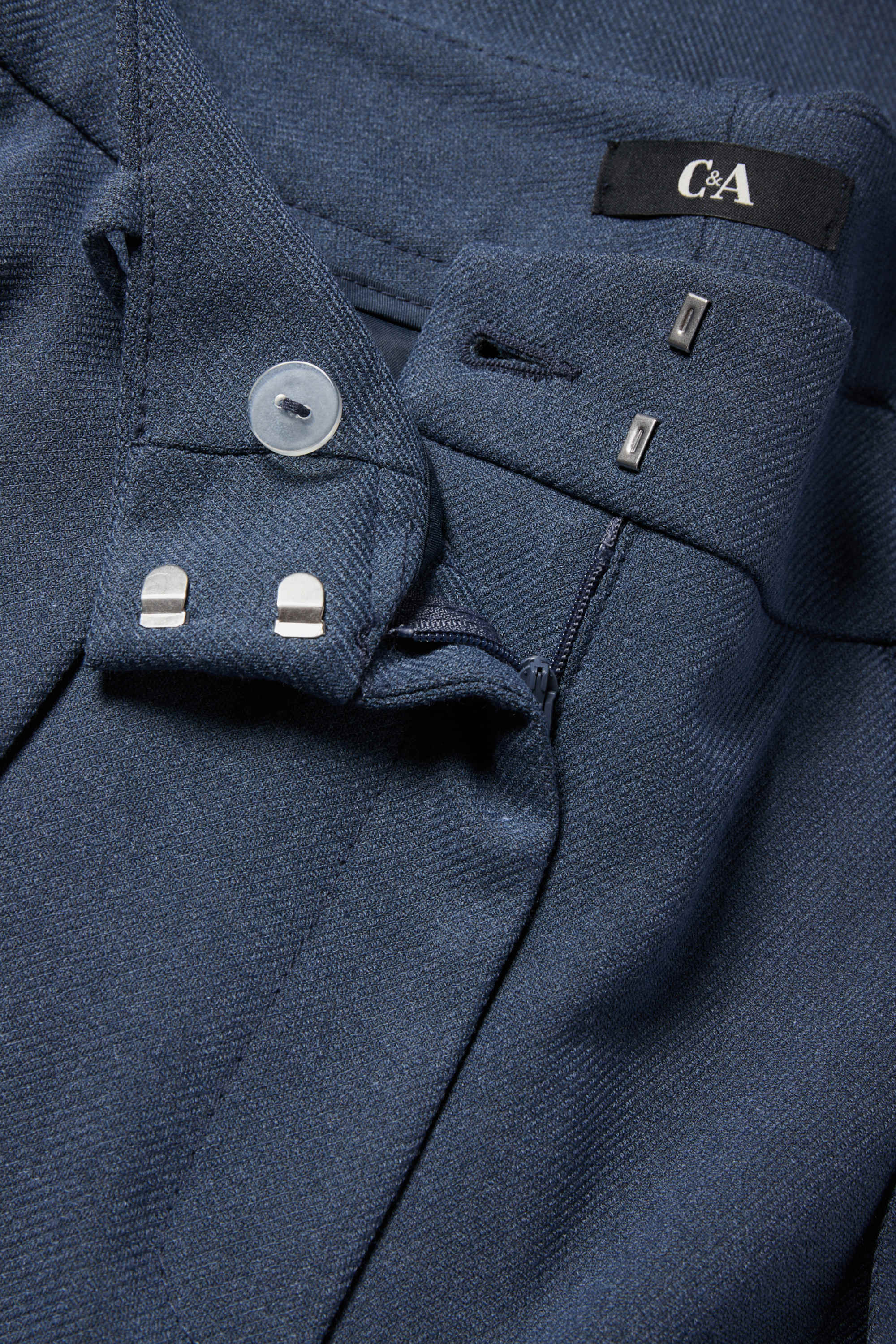 Business trousers - high waist - wide leg dark blue