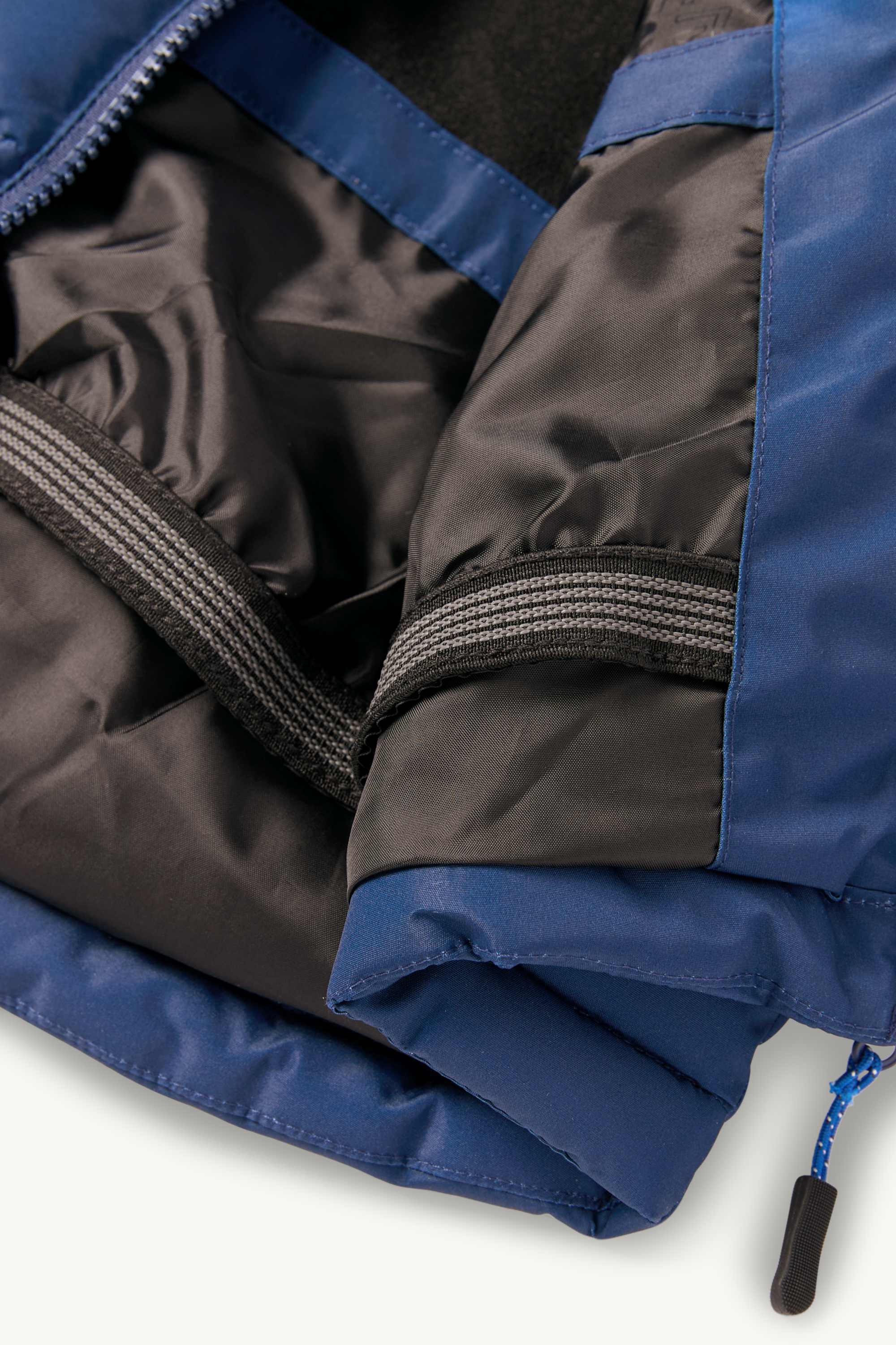 Ski jacket with hood - water-repellent - patterned dark blue