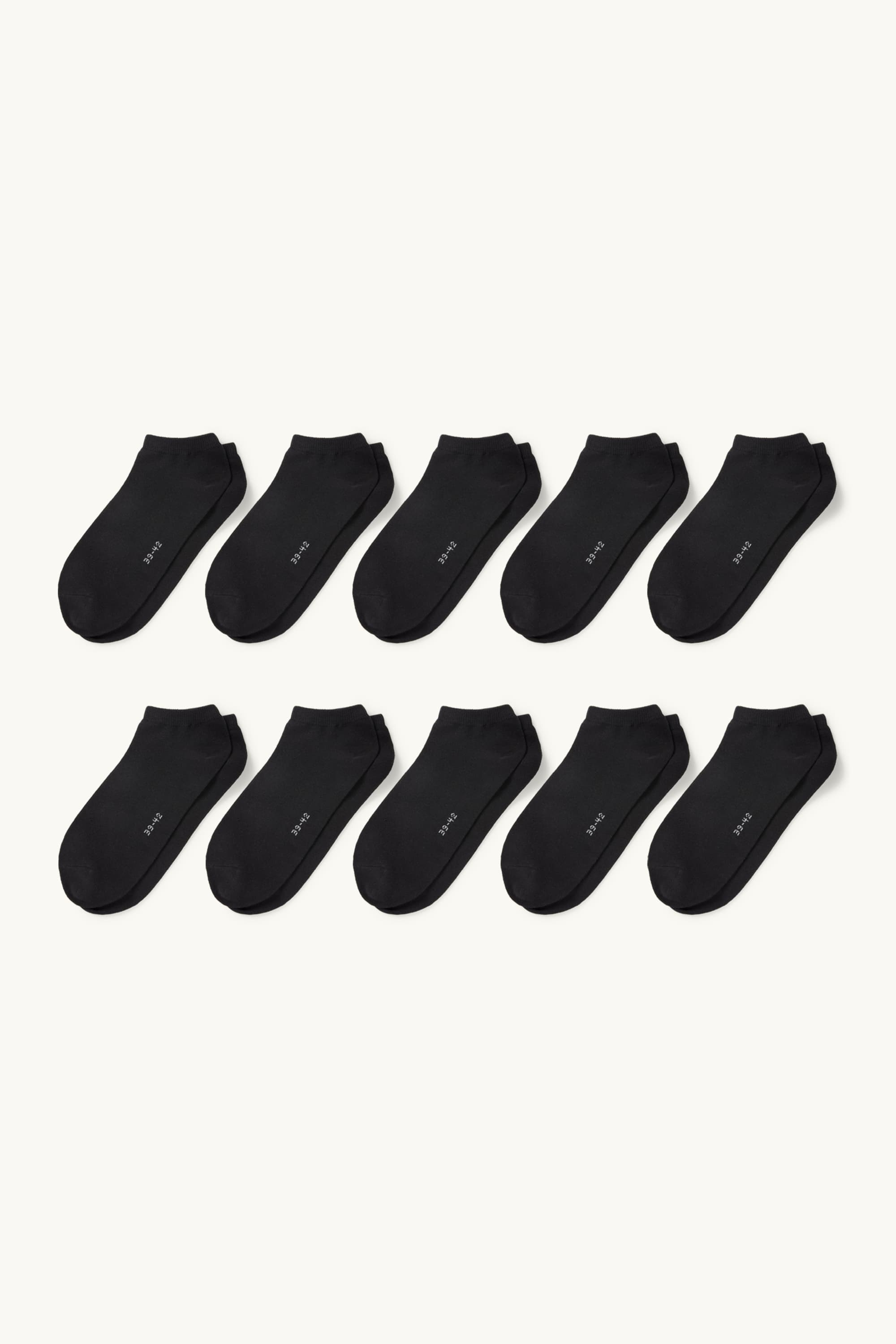 Multipack of 10 - trainer socks black