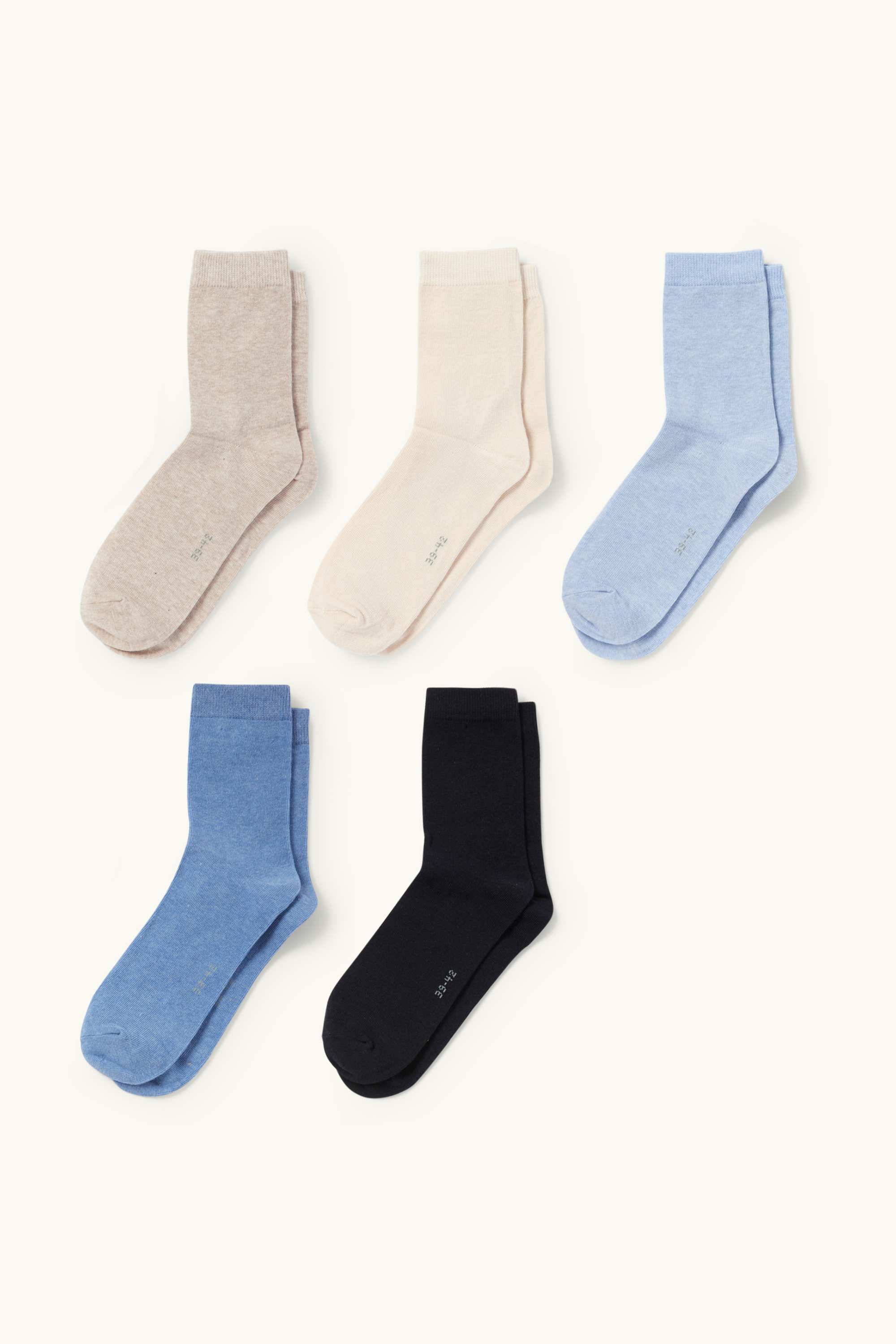 Multipack of 5 - socks light beige