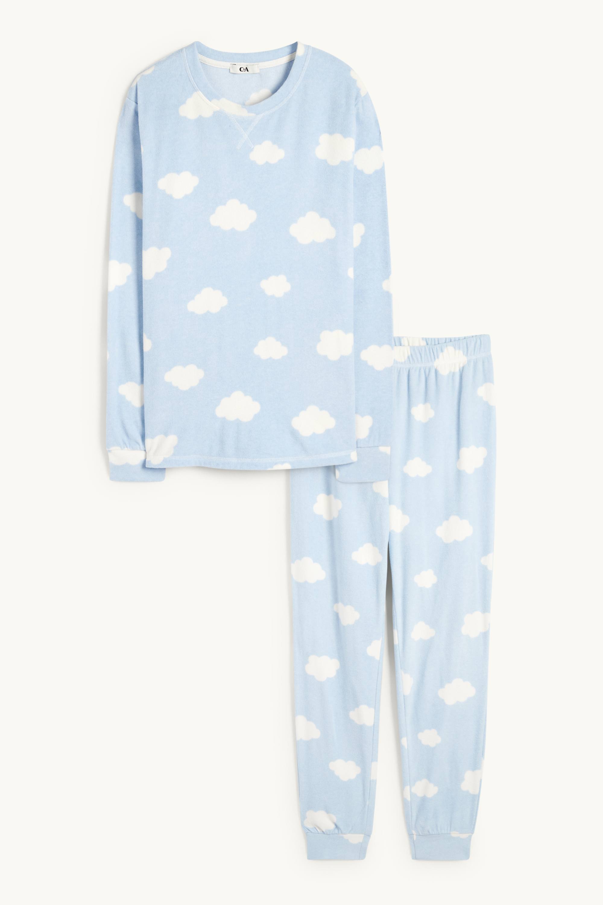 Fleece pyjamas light blue