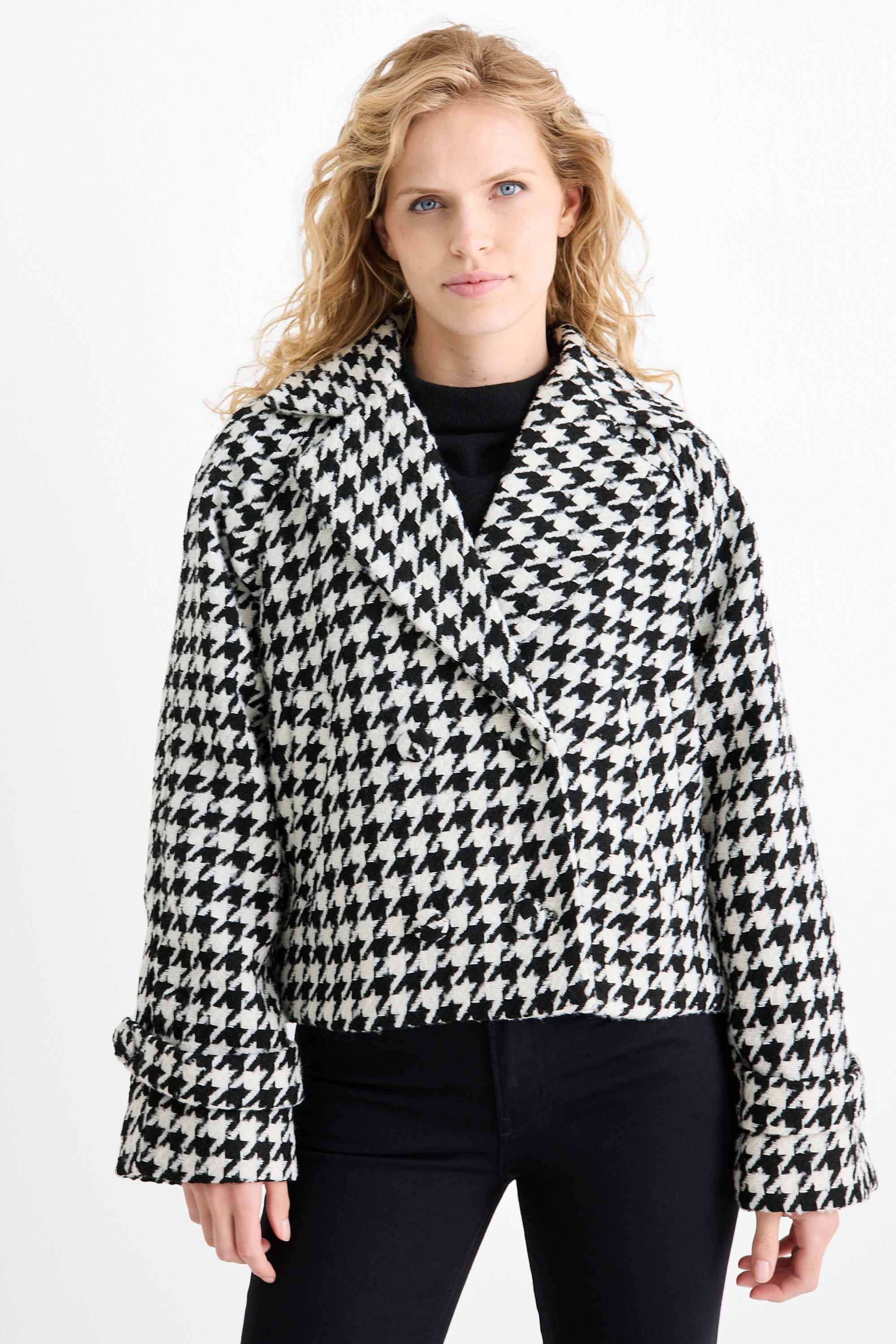 Jacket - check black / white