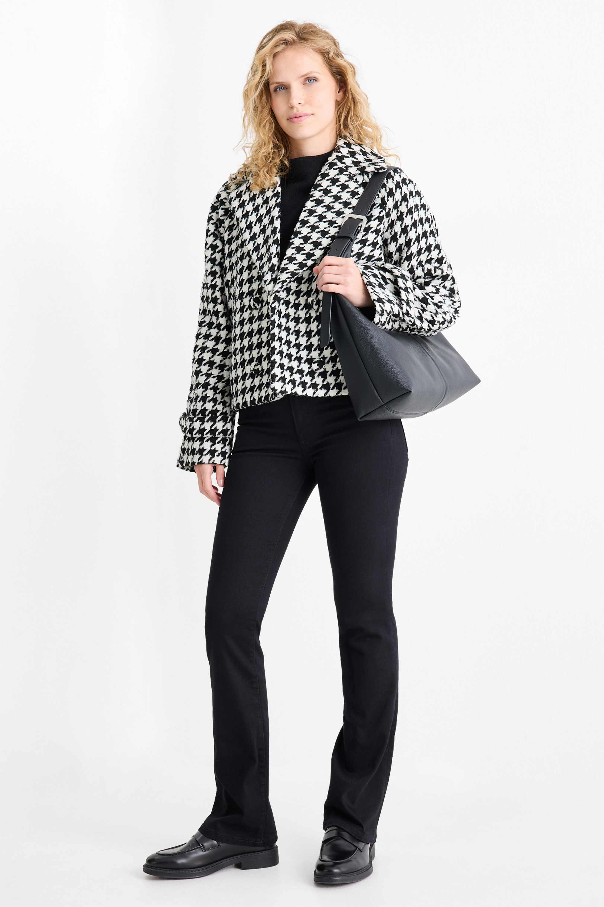 Jacket - check black / white