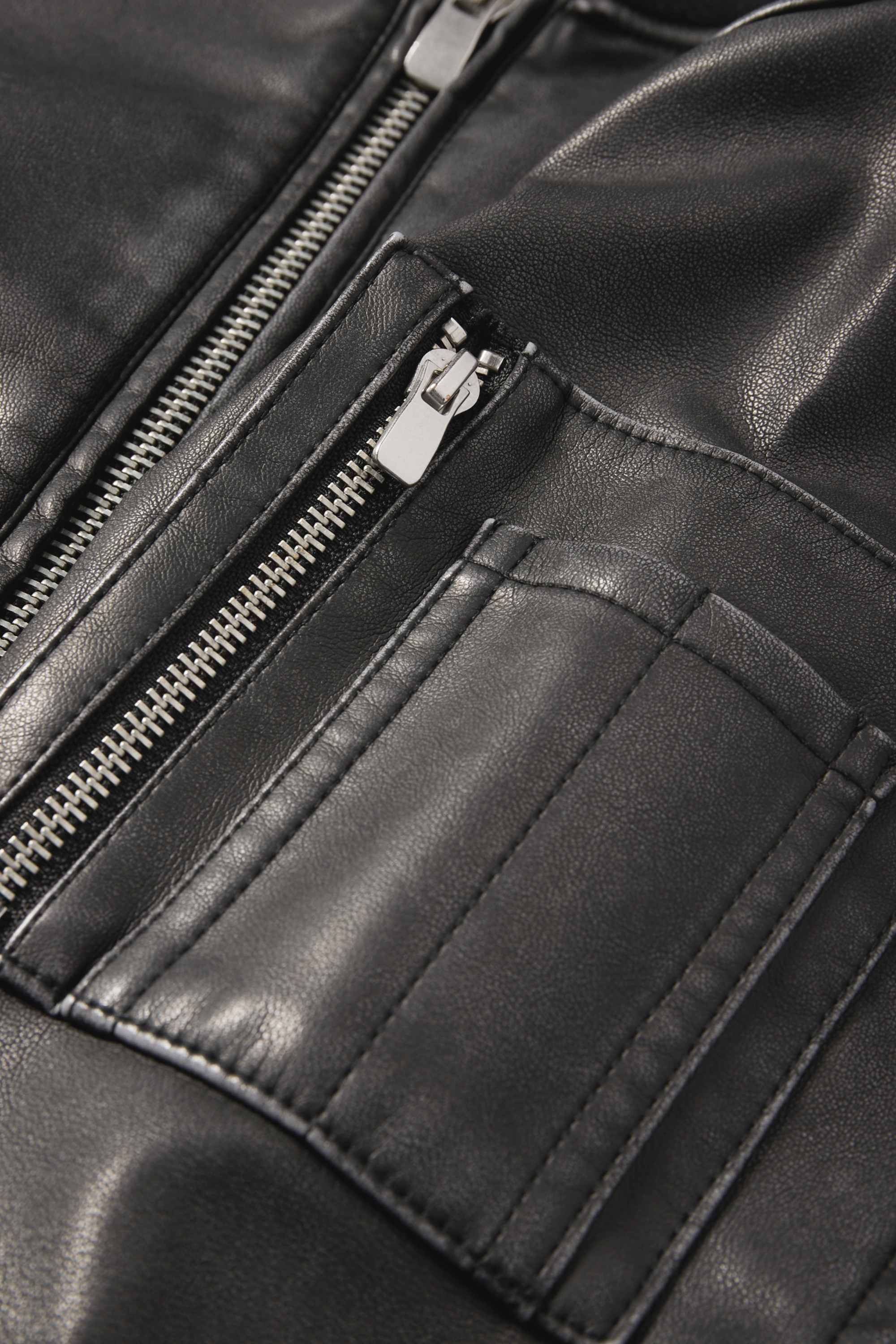 Bomber jacket - faux leather black