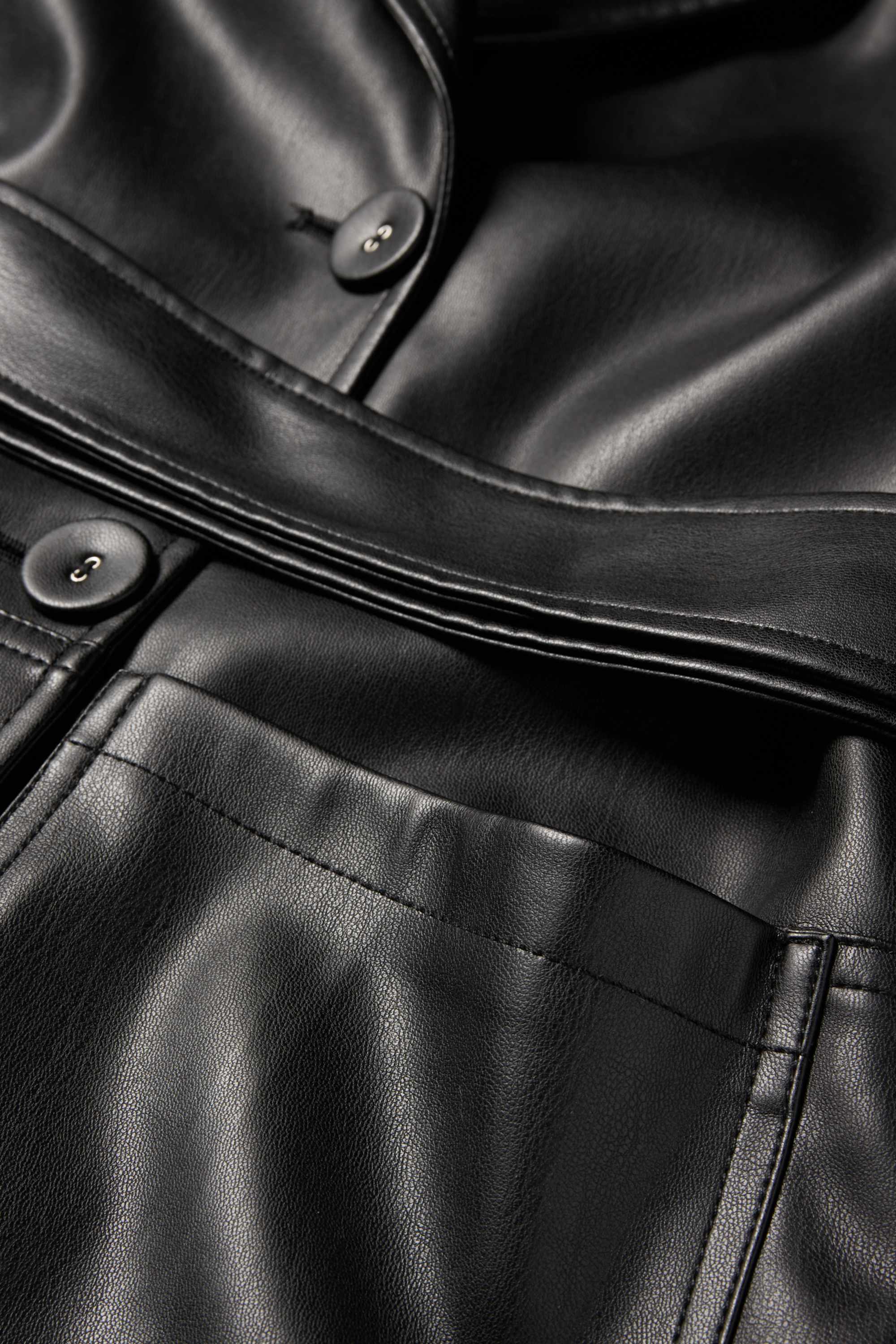 Coat - faux leather black