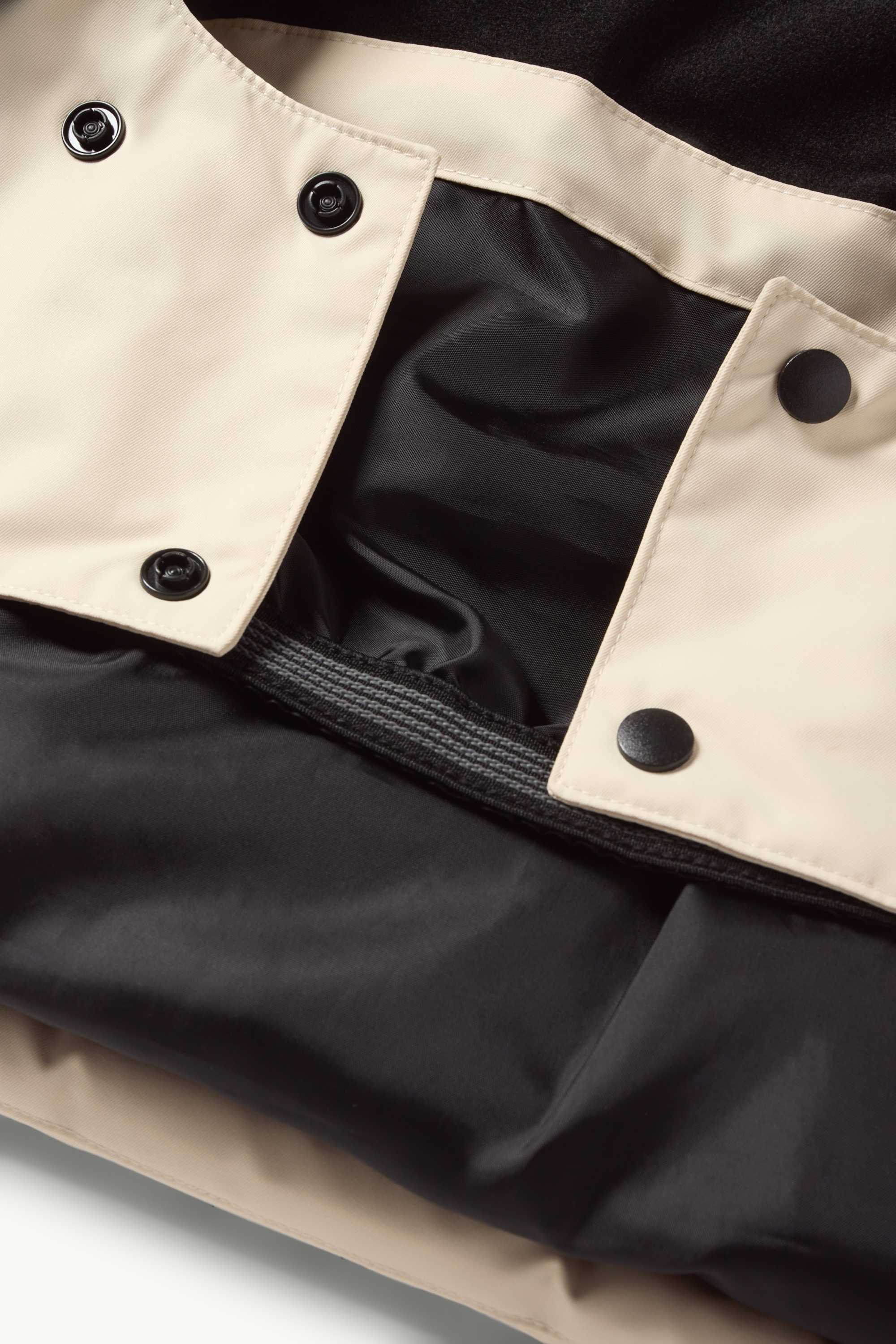 Ski jacket with hood - water-repellent black / beige