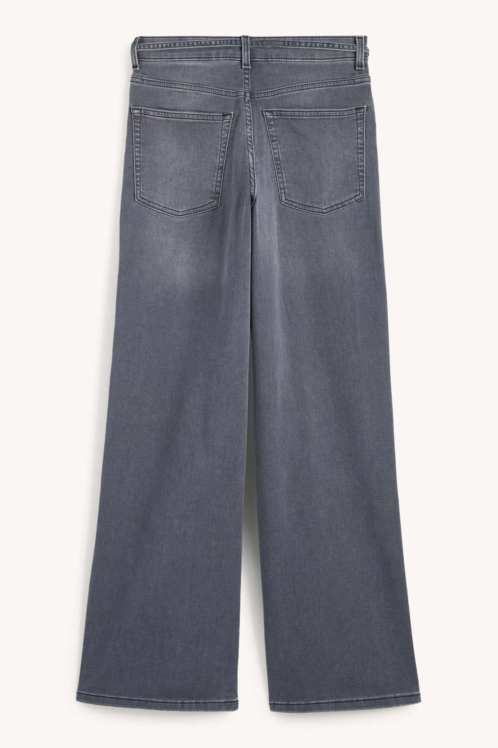 Wide leg jeans - mid-rise waist denim-gray (1)