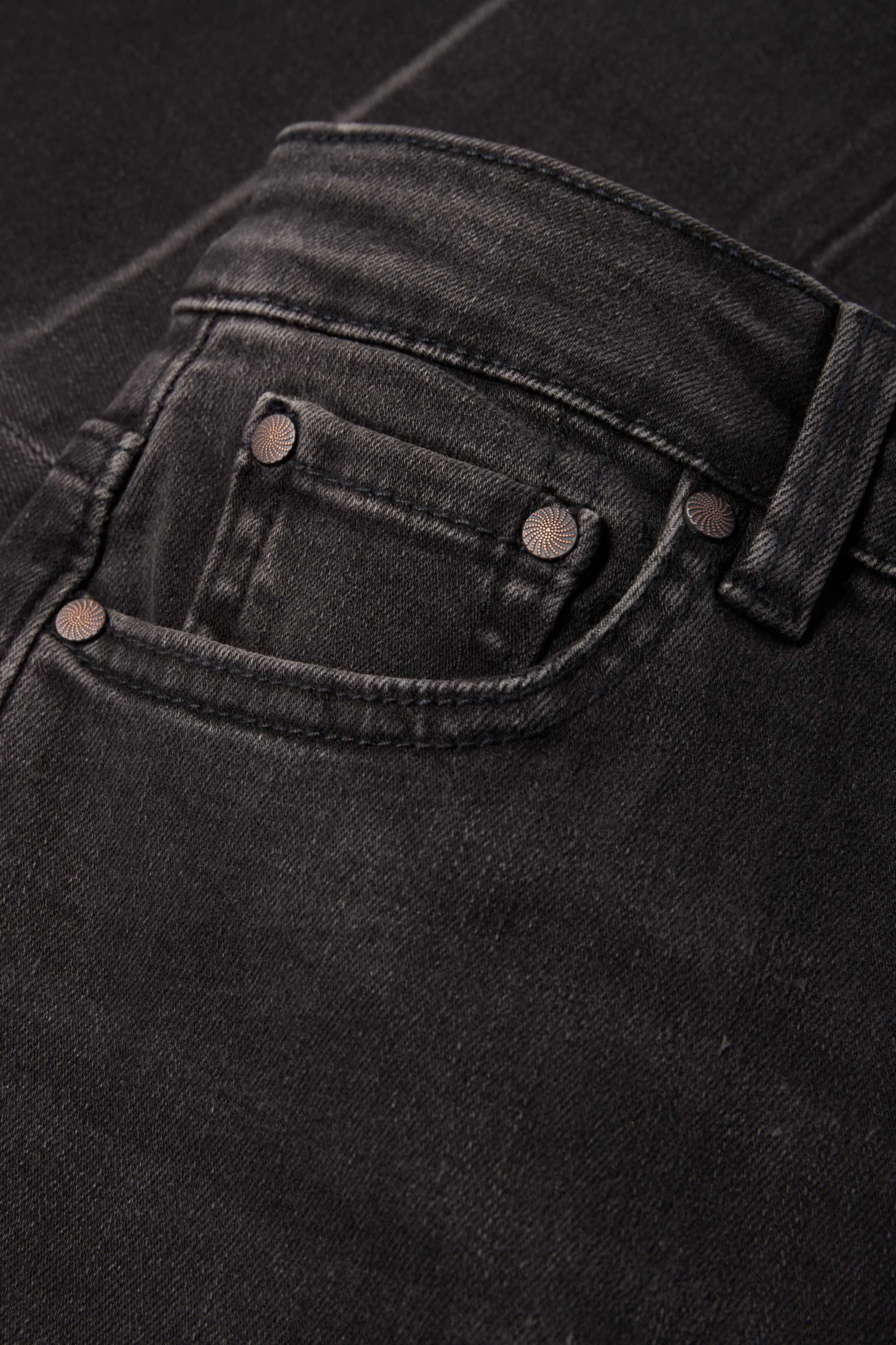 Flared jeans - mid-rise waist denim-dark gray