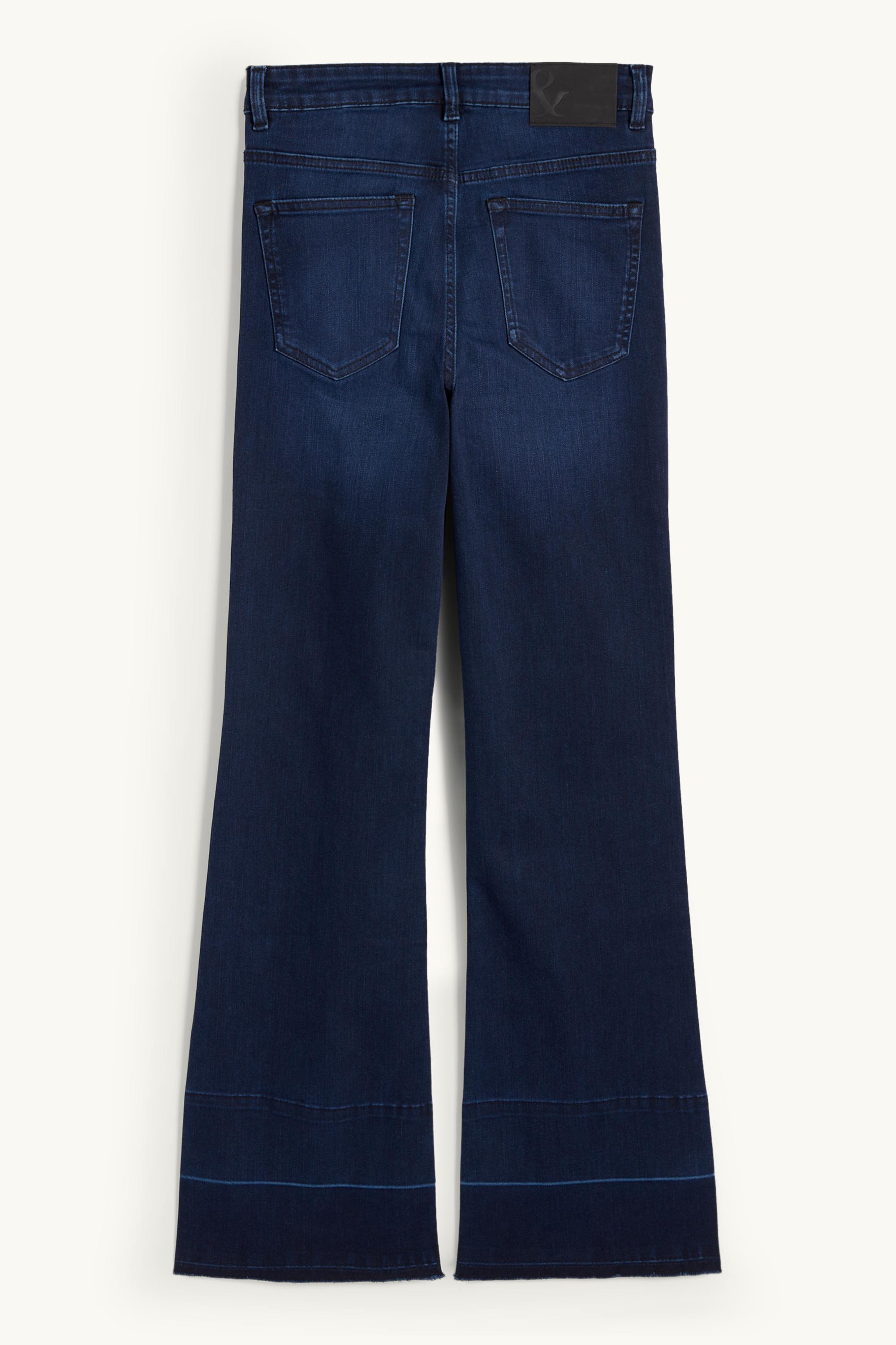 Flared jeans - mid-rise waist denim-dark blue