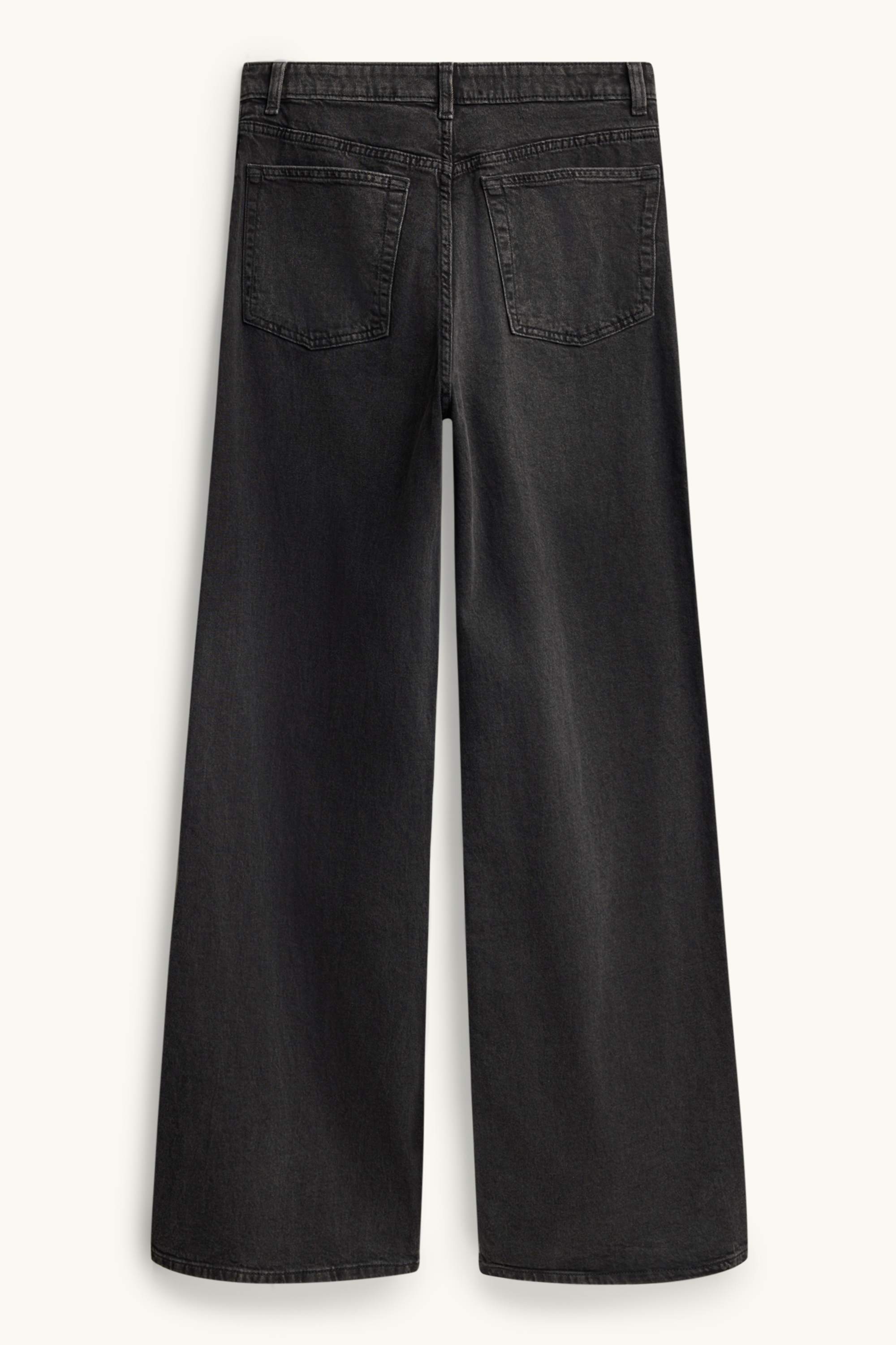 Wide leg jeans - high waist black (3)