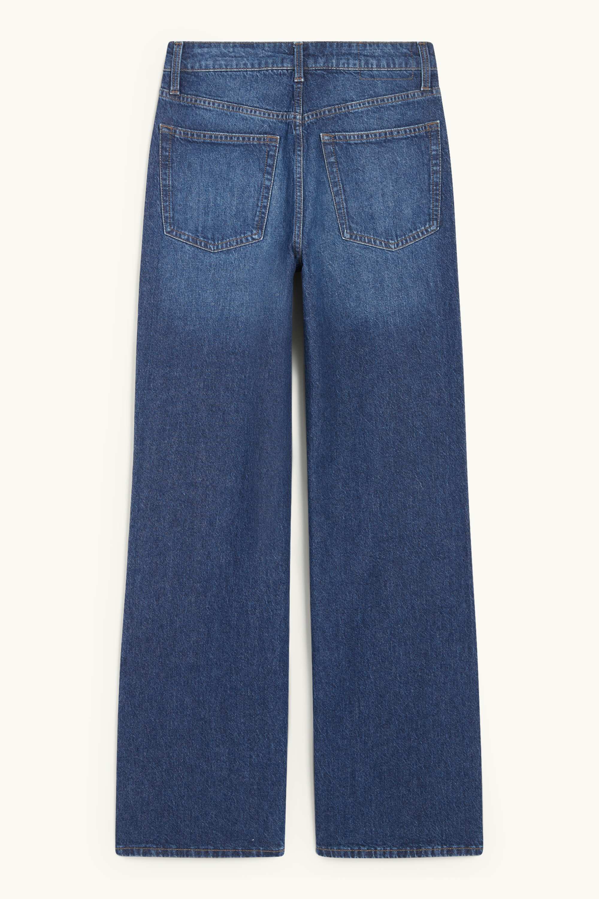 Wide leg jeans - high waist blue denim (2)