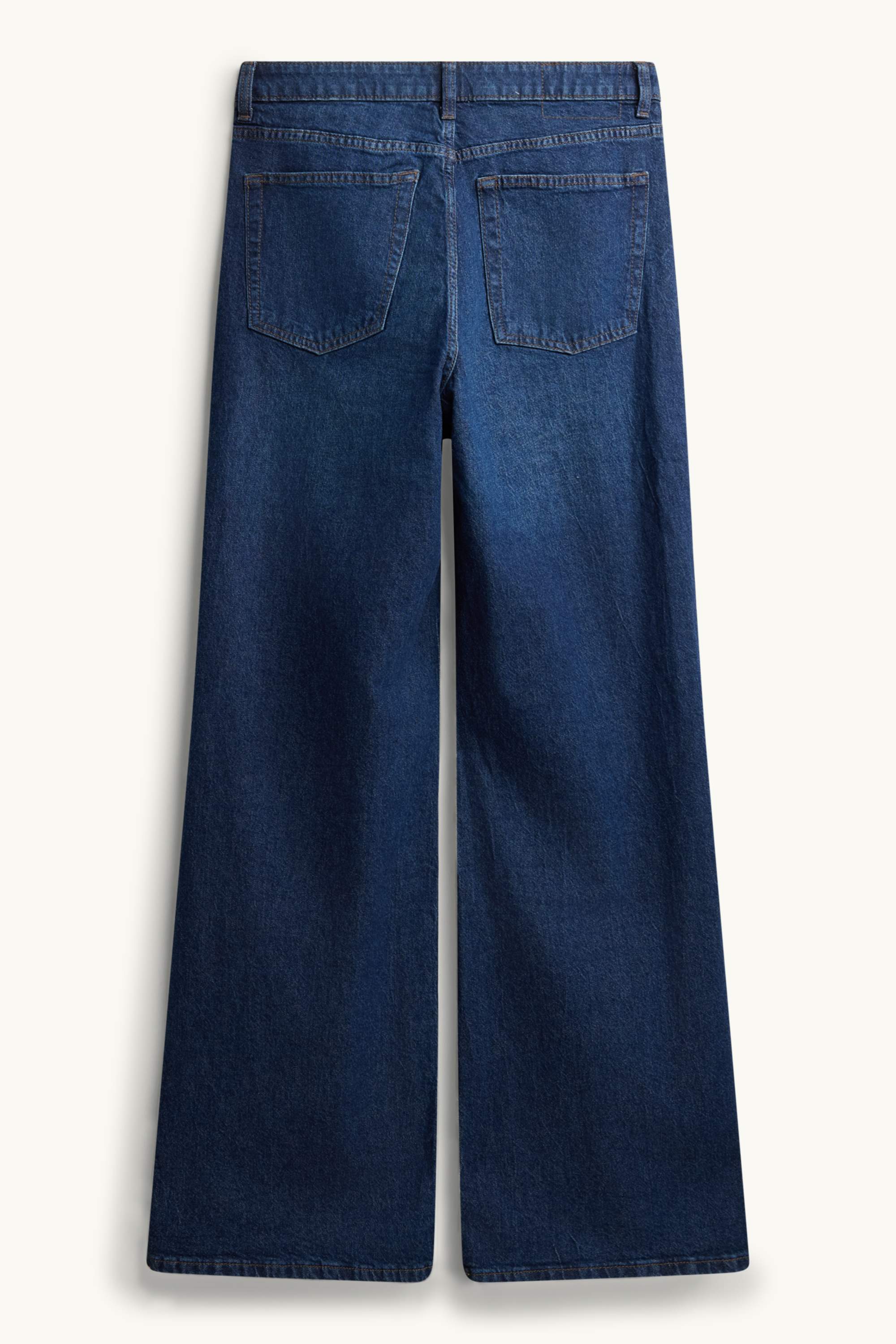 Wide leg jeans - high waist blue denim (3)