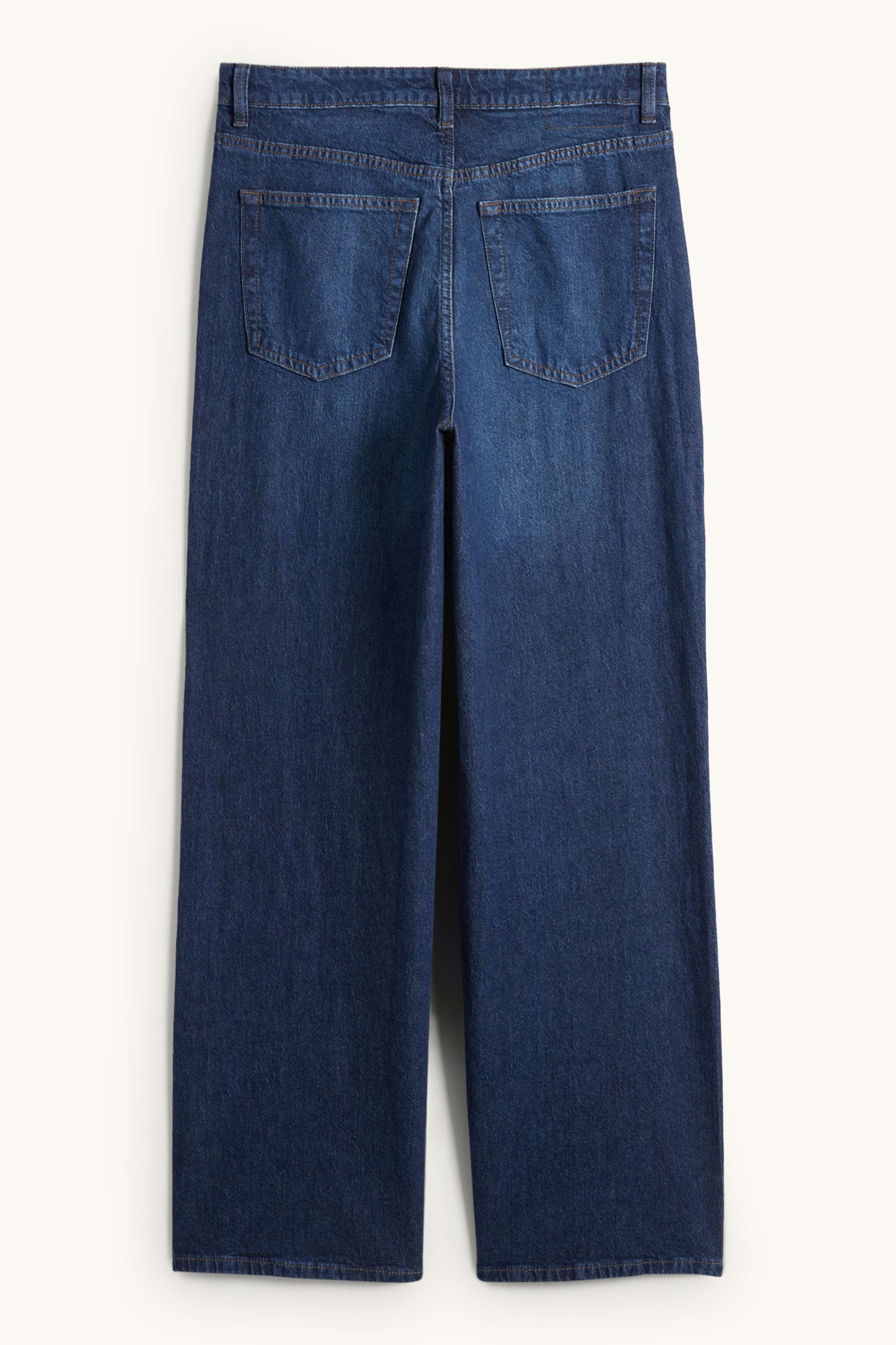 Wide leg jeans - high waist blue denim (3)