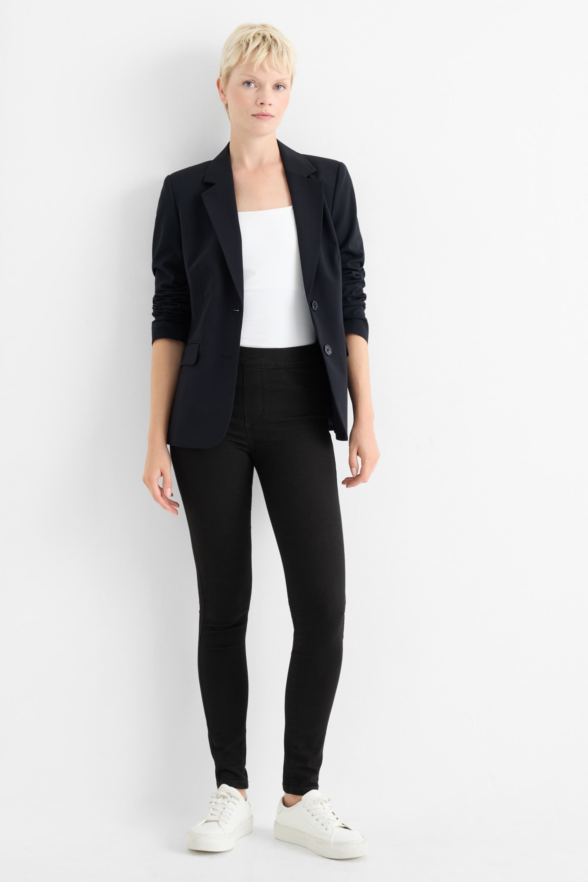 Jegging jeans - mid-rise waist black (1)