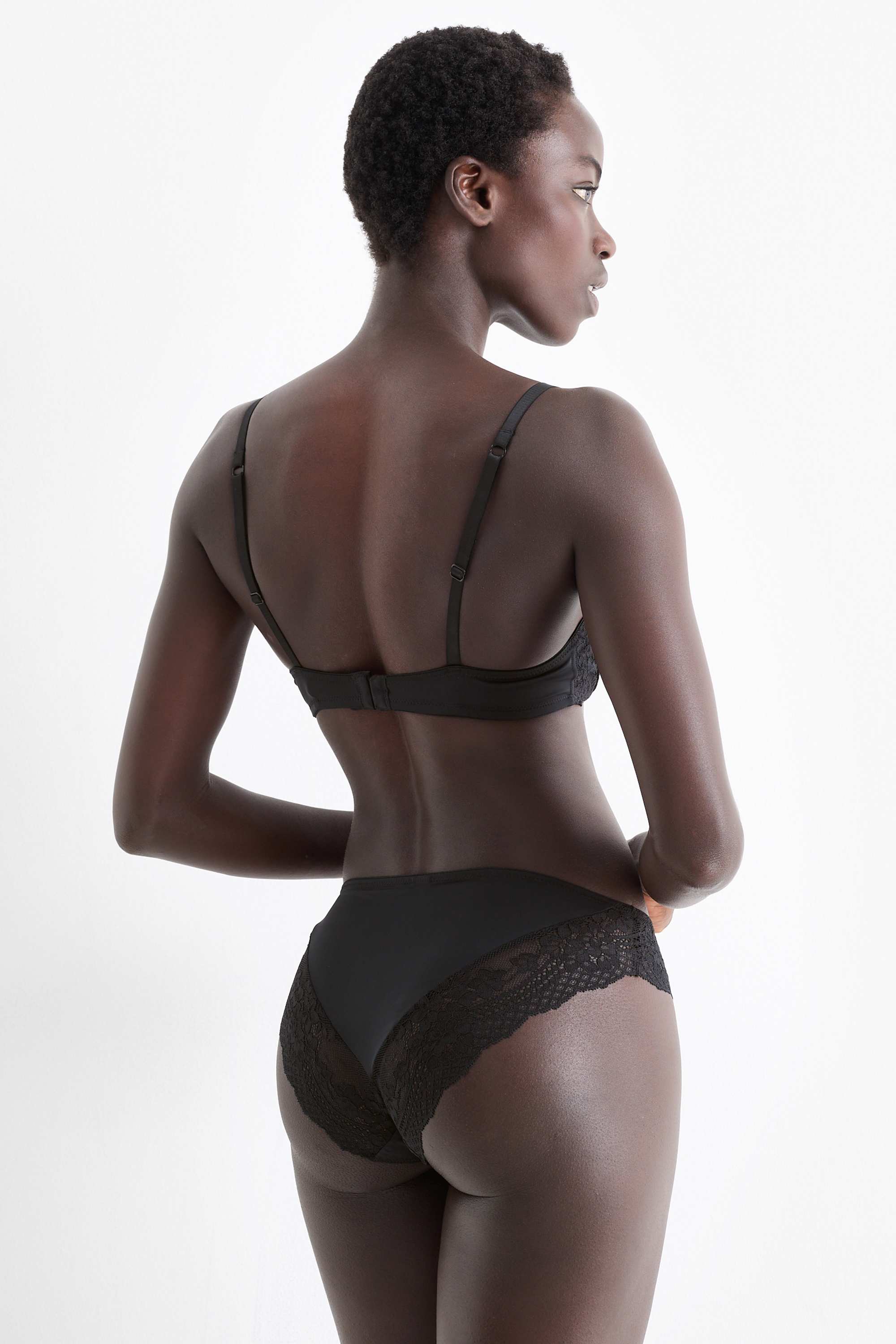 Underwire bra - DEMI - padded black