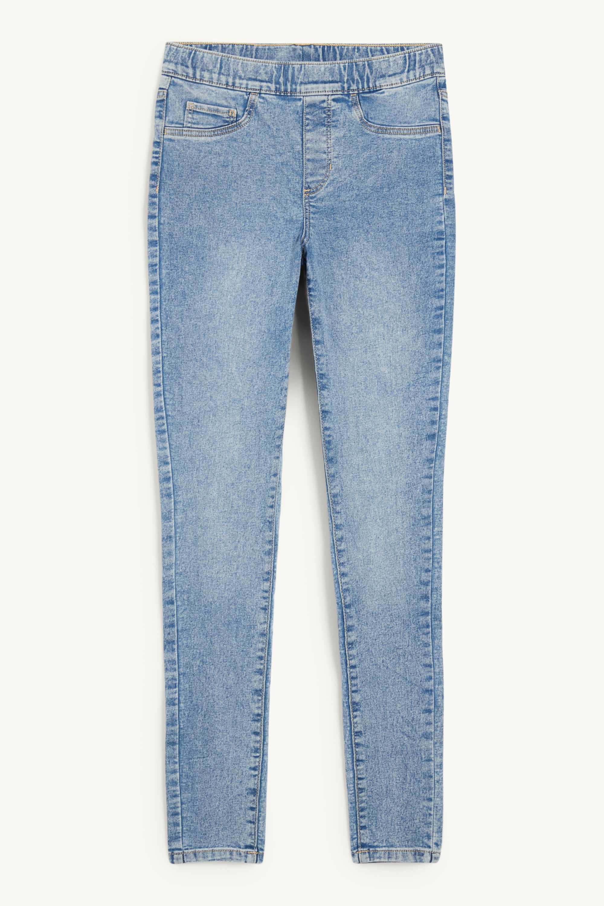 Jegging jeans - mid-rise waist denim-light blue (1)