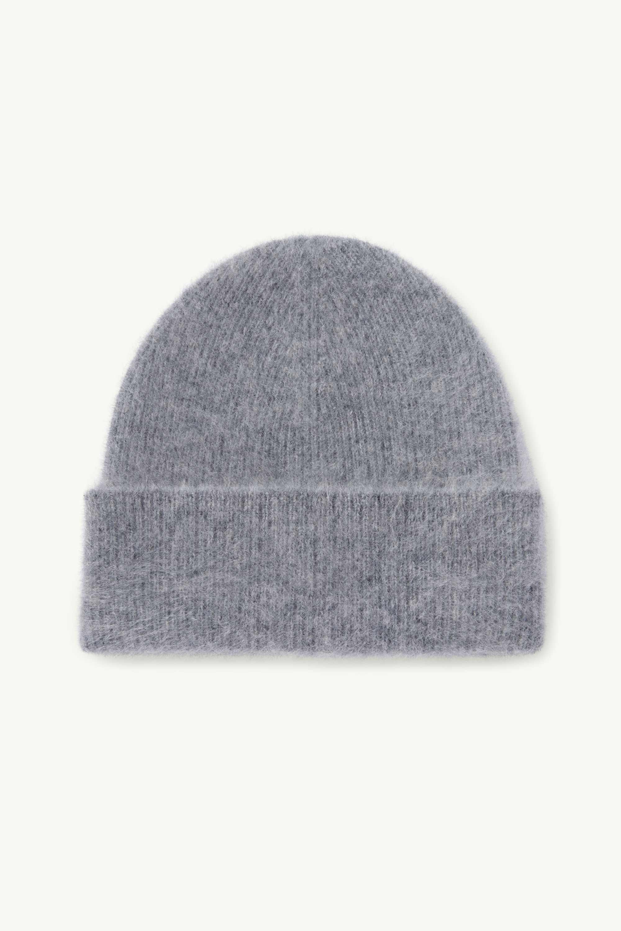 Cashmere hat - ribbed light gray-melange